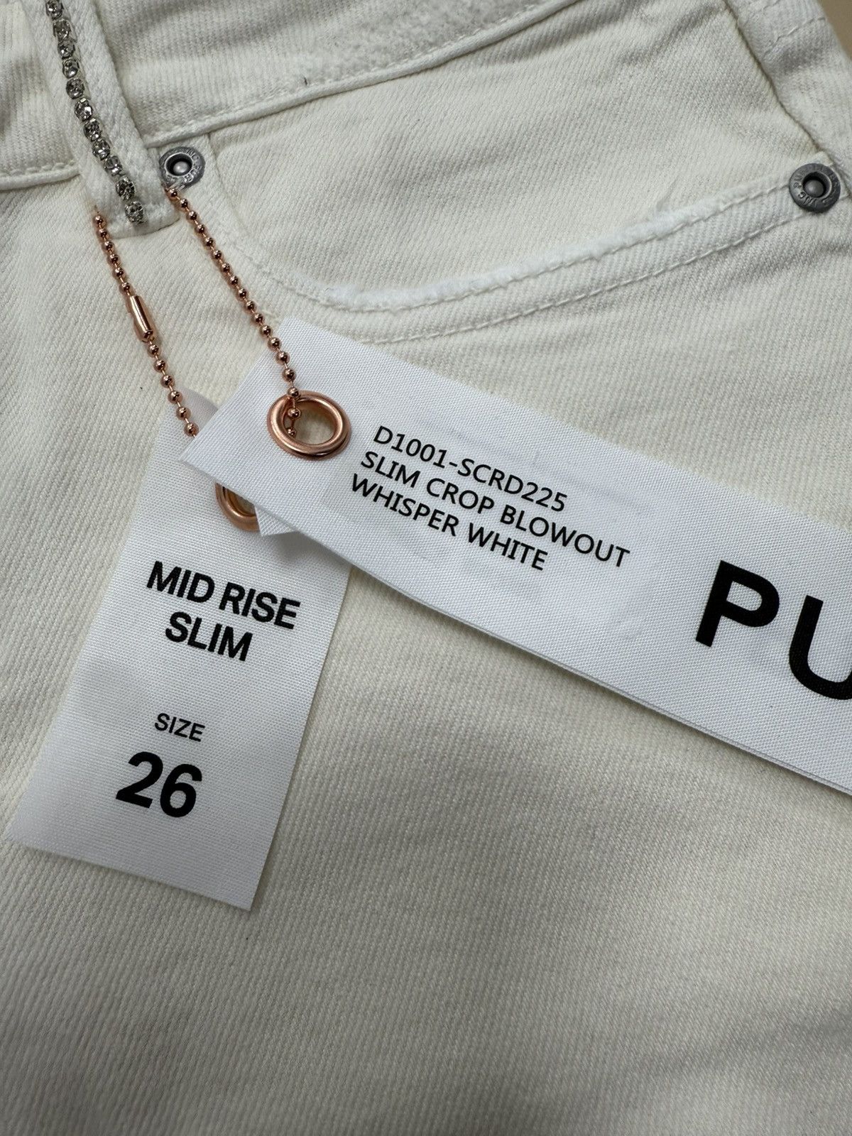 Purple Brand Slim Crop White Jeans