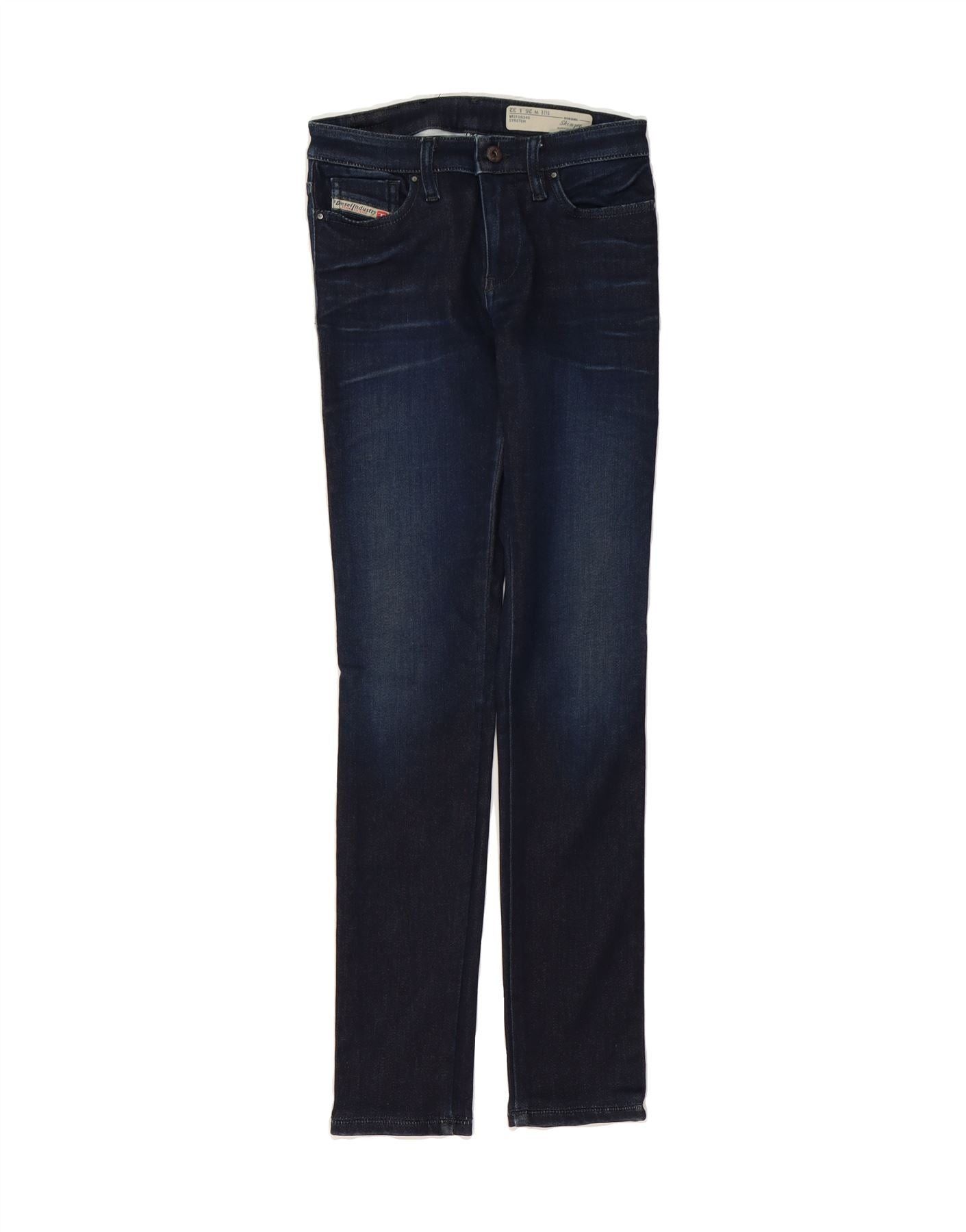 Diesel Womens Skinzee Regular Waist Skinny Jeans W26 L32 Navy Blue Size 42" / US 20 - 1 Thumbnail