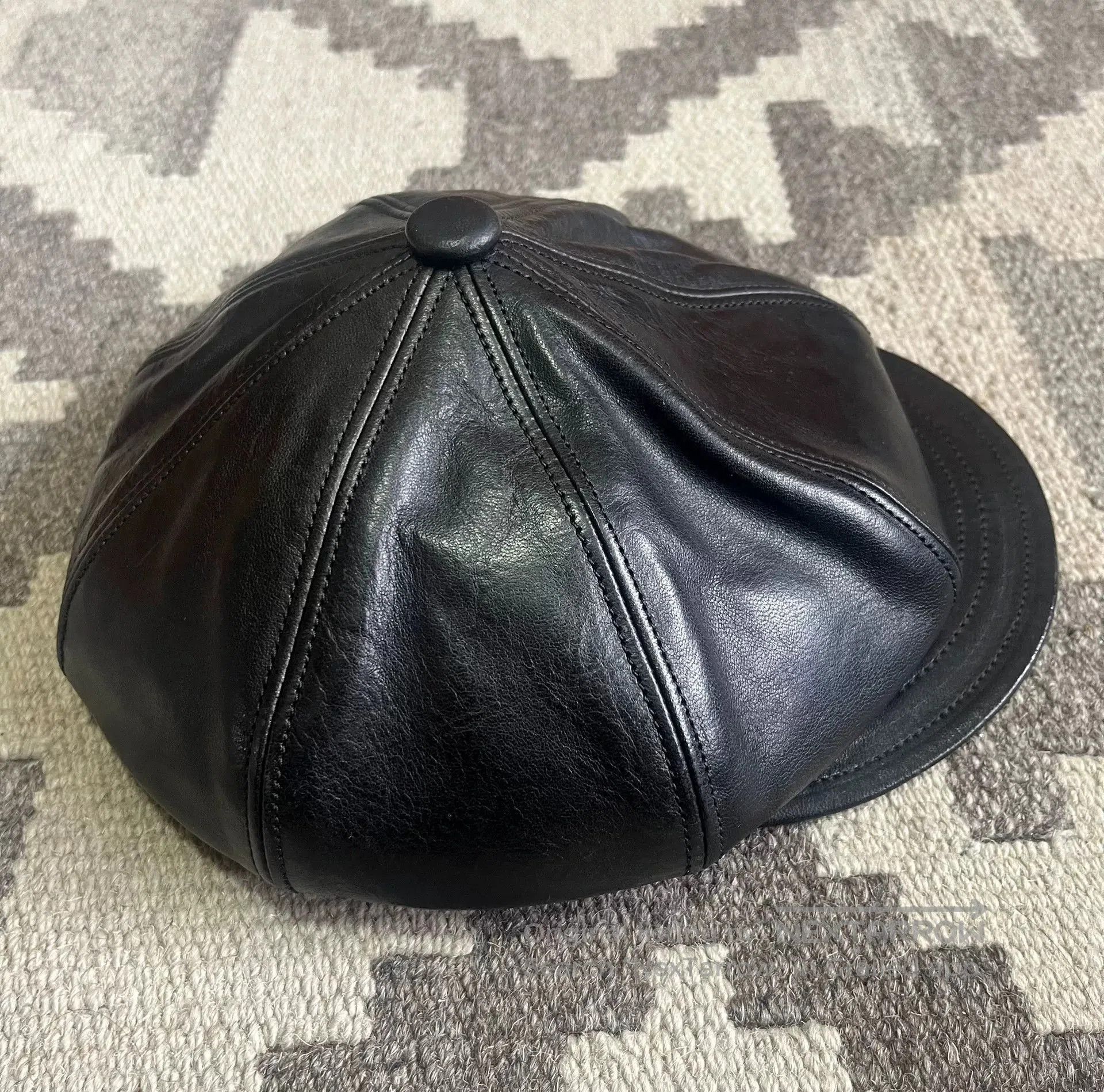 BLACK SIGN Black Sign Horsehide Newsboy Cap Japan. Size ONE SIZE - 2 Thumbnail