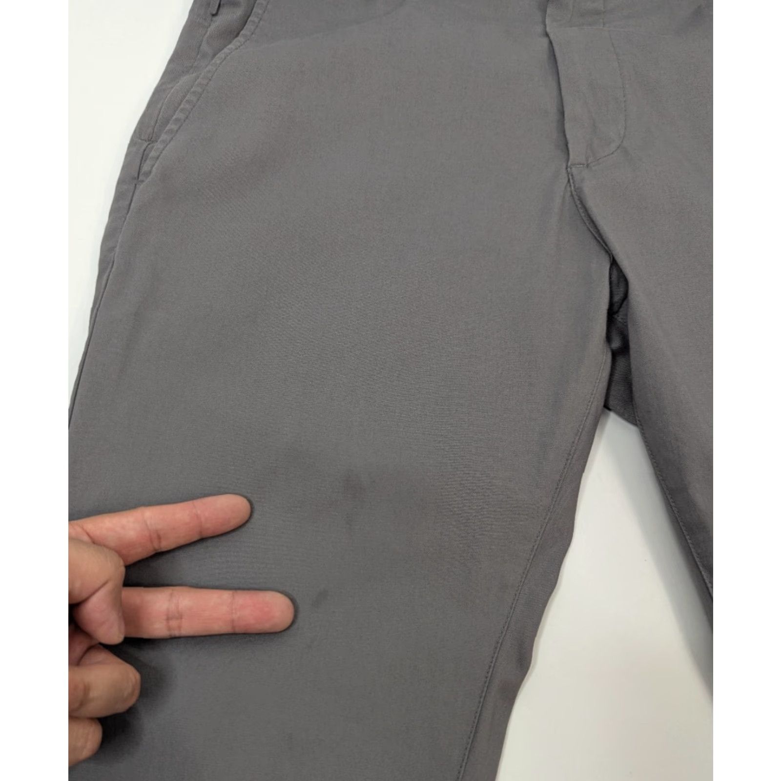 Vintage Birddogs Pants Lined Gray Stretch Men's 30x32 Chino Slim Casual Pockets Logo Zipper Button Size US 30 / EU 46 - 2 Thumbnail