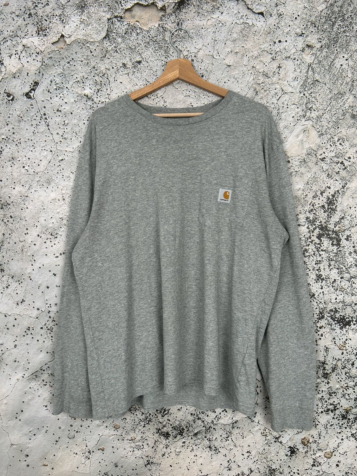 Carhartt Vintage Carhartt Grey Longsleeve Pocket Streetwear Baggy Rap Size US XL / EU 56 / 4 - 1 Thumbnail