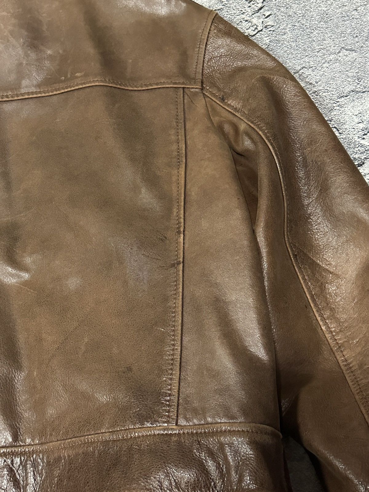Harley Davidson Vintage Harley Davidson Heavy Leather Biker Jacket Brown L Size US L / EU 52-54 / 3 - 22 Thumbnail