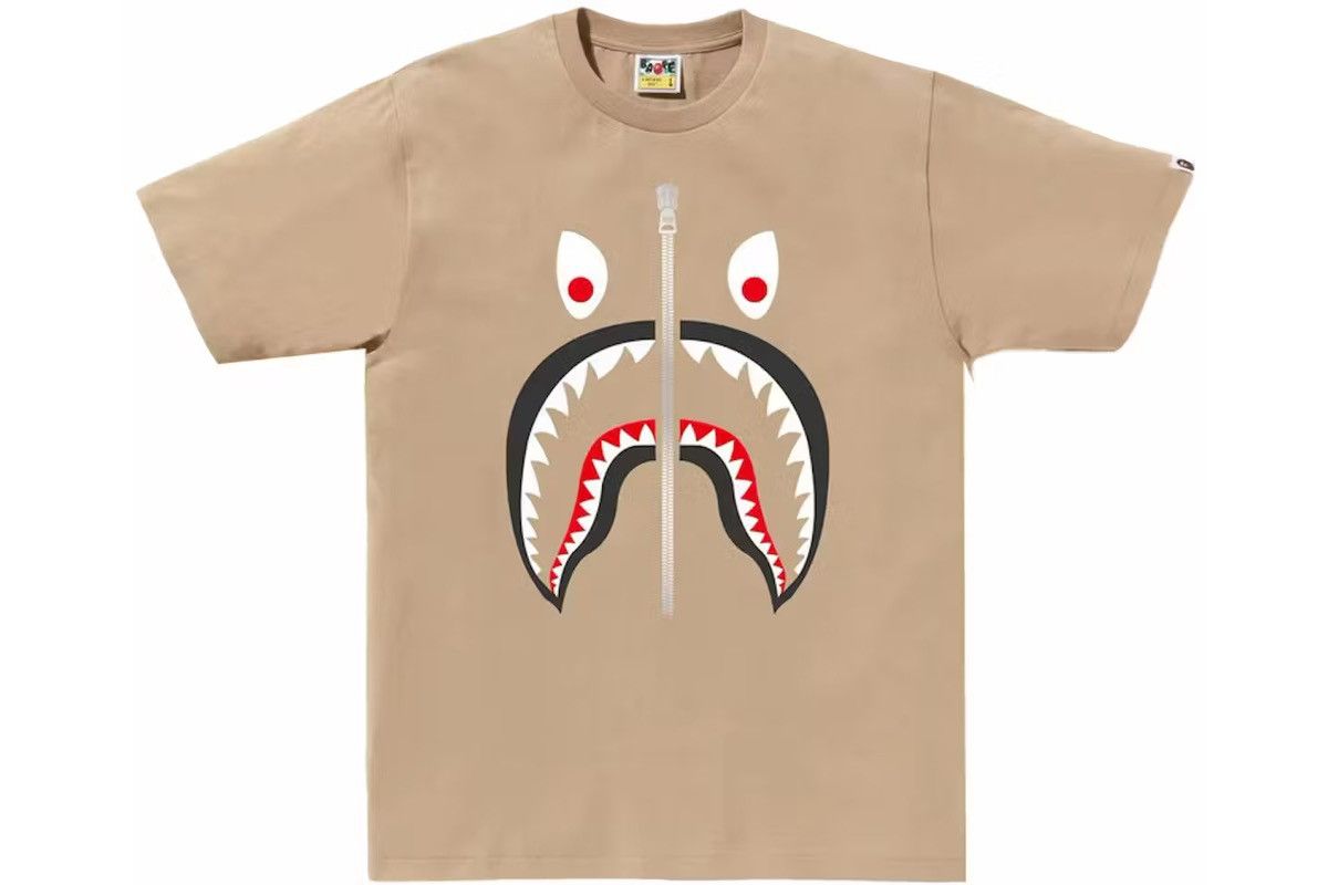 Bape BAPE Mad Shark Tee Beige Size US M / EU 48-50 / 2 - 2 Thumbnail