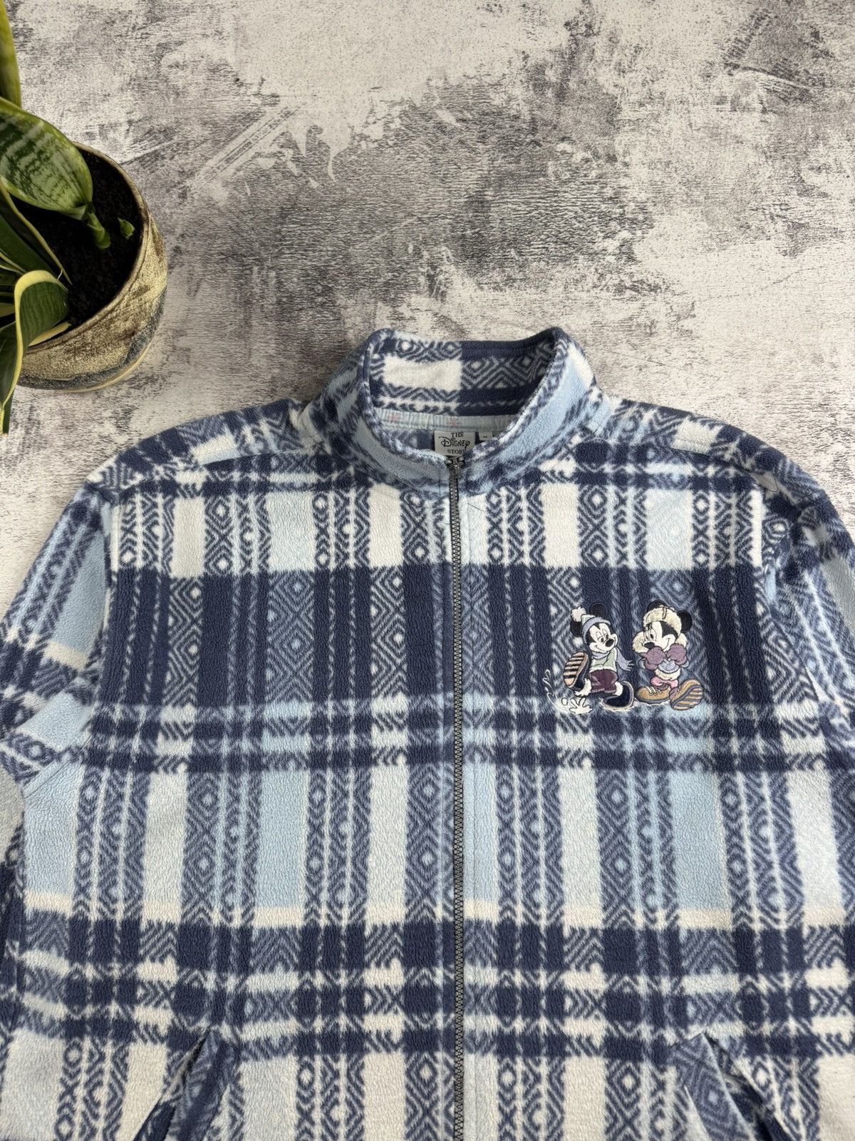 Disney Disney Store 90s Vintage Zip Plaid Preppy New Year Cozy Fleece Jacket Pullover Size US L / EU 52-54 / 3 - 12 Thumbnail