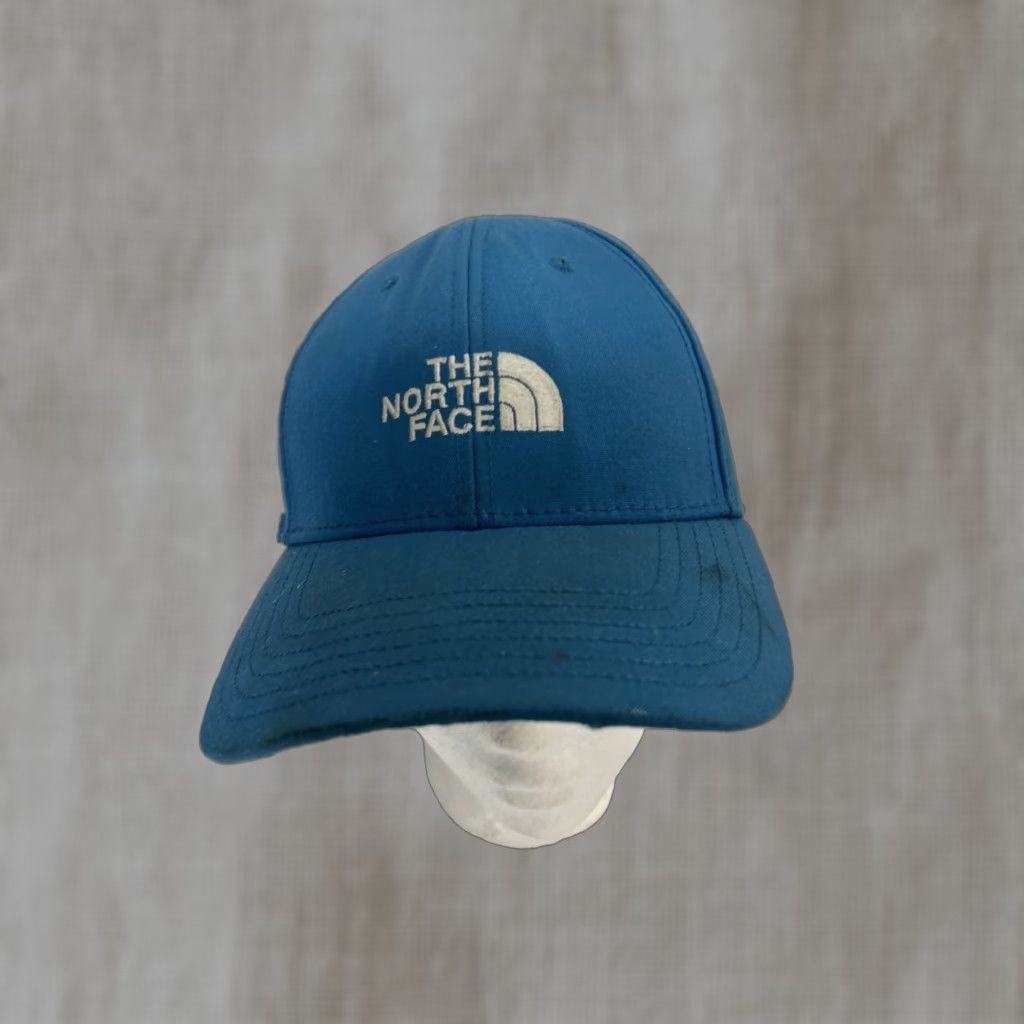 VINTAGE The North Face Teal Strap Back Hat Adjustable One Size Fits Most Dad Hat Stains