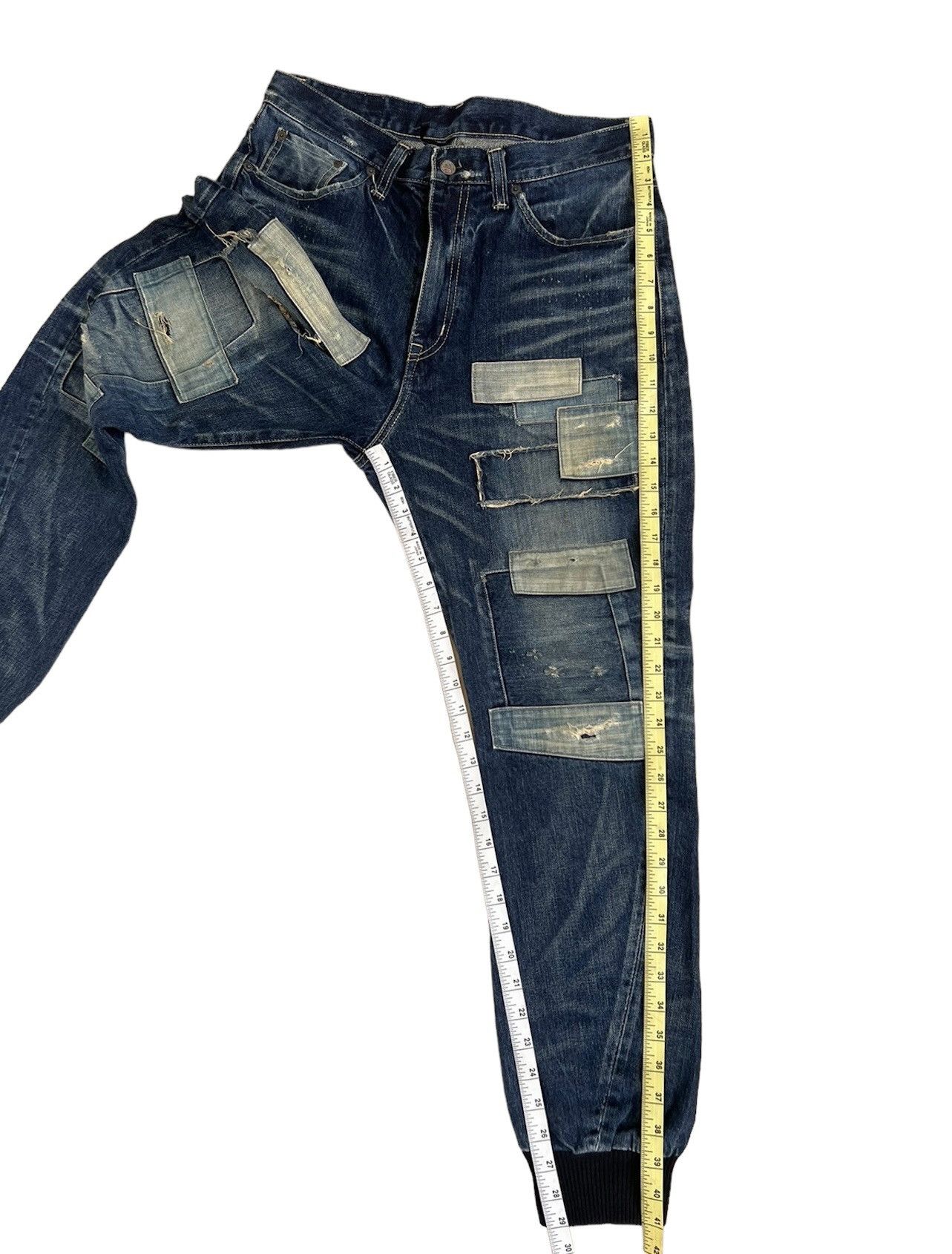 Schlussel Japan Brand glamb Boro Patchwork Denim Jeans Size US 31 - 5 Thumbnail