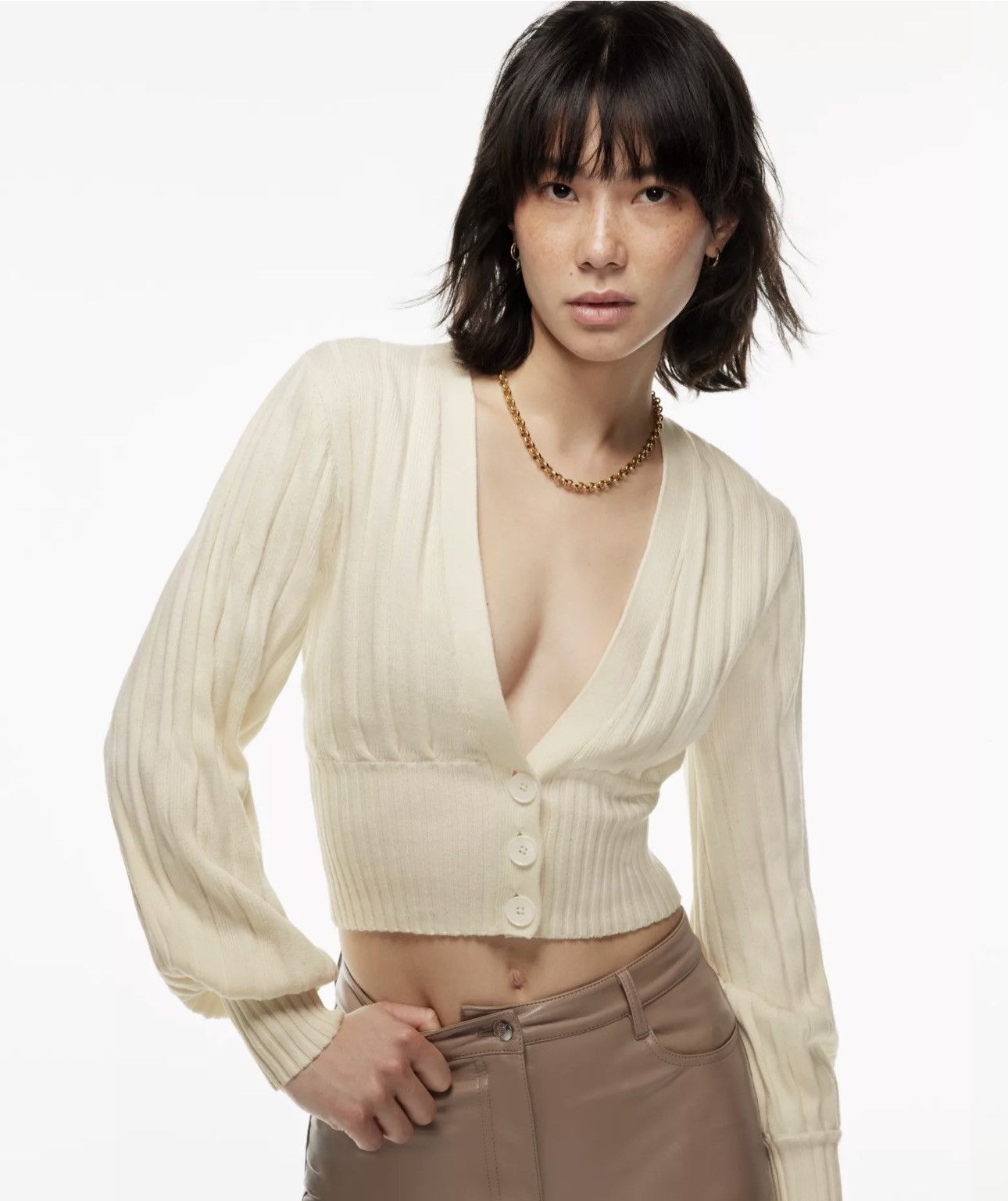 Aritzia ARITZIA - Wilfred Plunge Front Cardigan Size M / US 6-8 / IT 42-44 - 1 Thumbnail