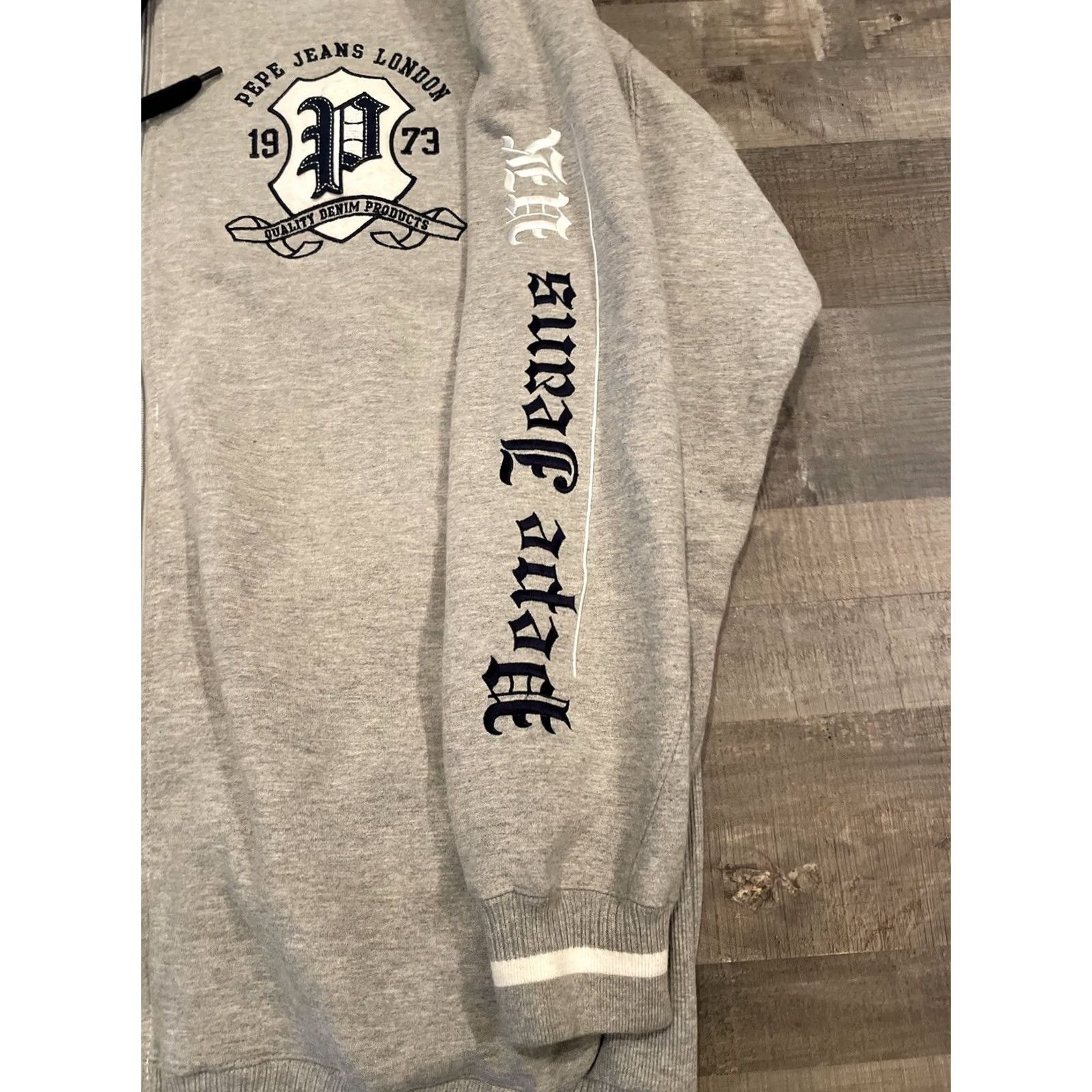 Pepe Jeans VINTAGE Pepe Jeans London Y2K Men's Hooded Full Zip Graphic Print Hoodie Size L Gray Size US L / EU 52-54 / 3 - 7 Thumbnail
