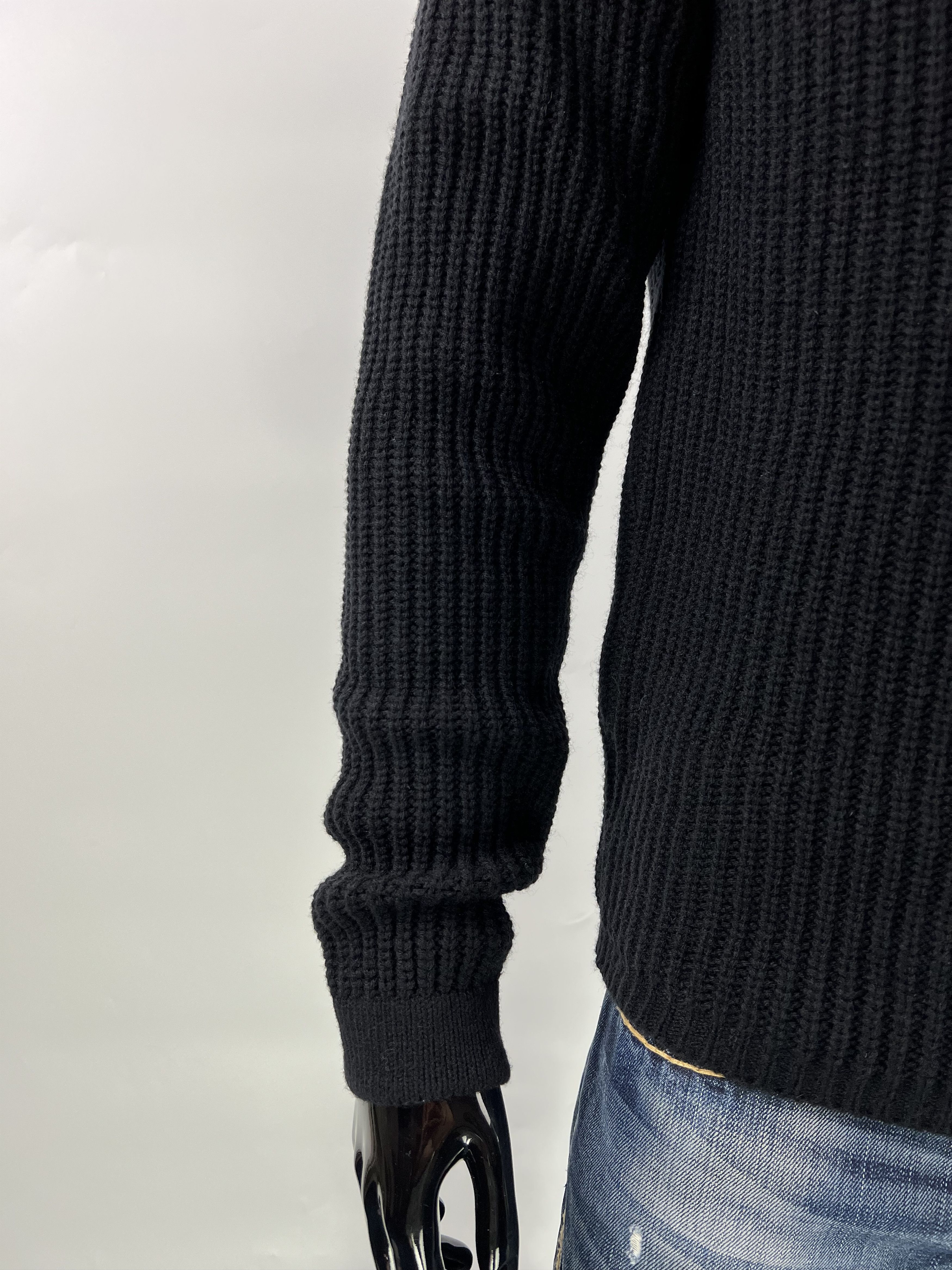 CLOSED Closed Men's Black Ribbed Wool Sweater Size M/L Size US M / EU 48-50 / 2 - 7 Thumbnail