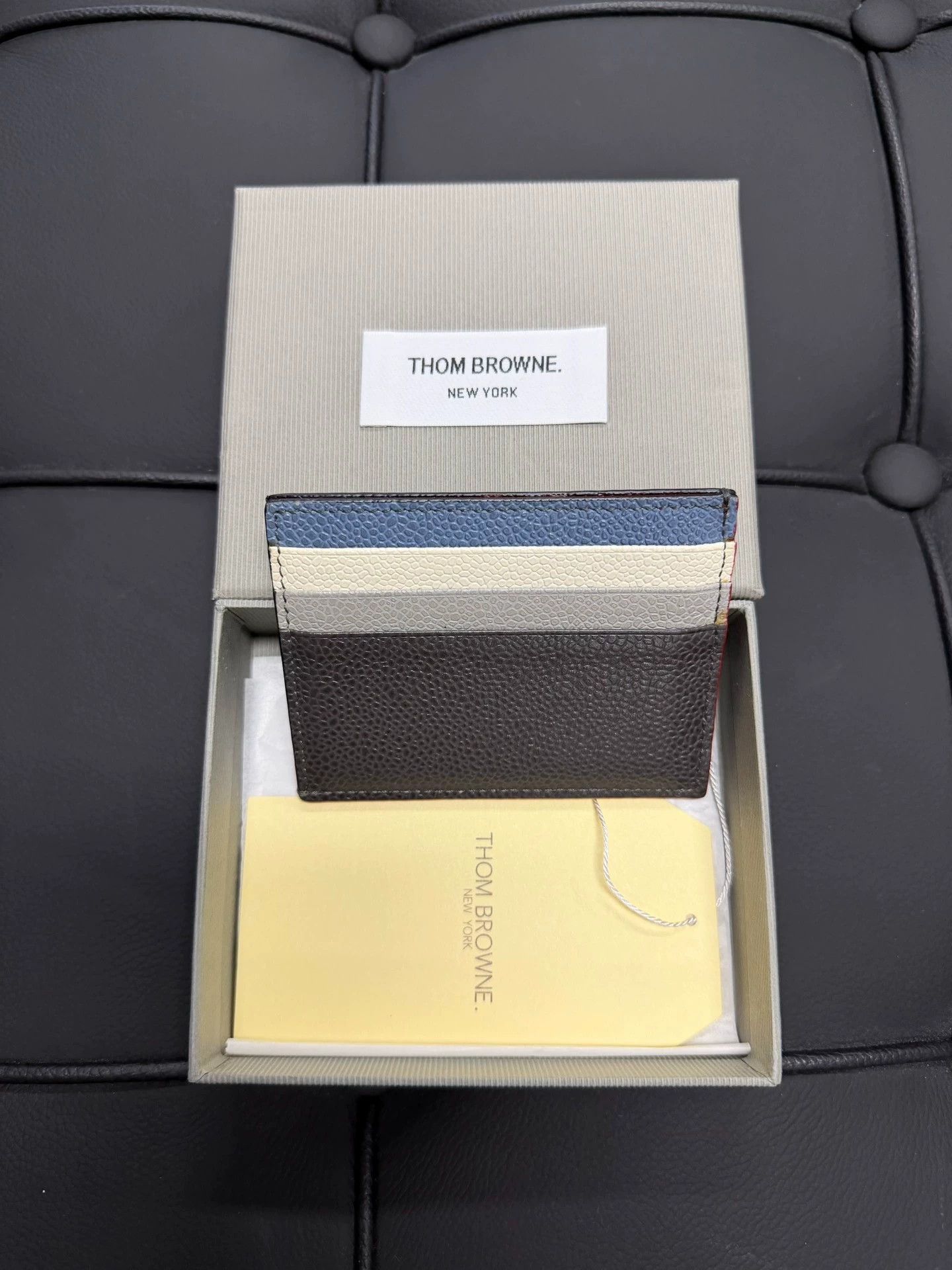 Thom Browne Thom Browne Color Blocked Litchi Leather 6-Card Holder Size ONE SIZE - 2 Thumbnail