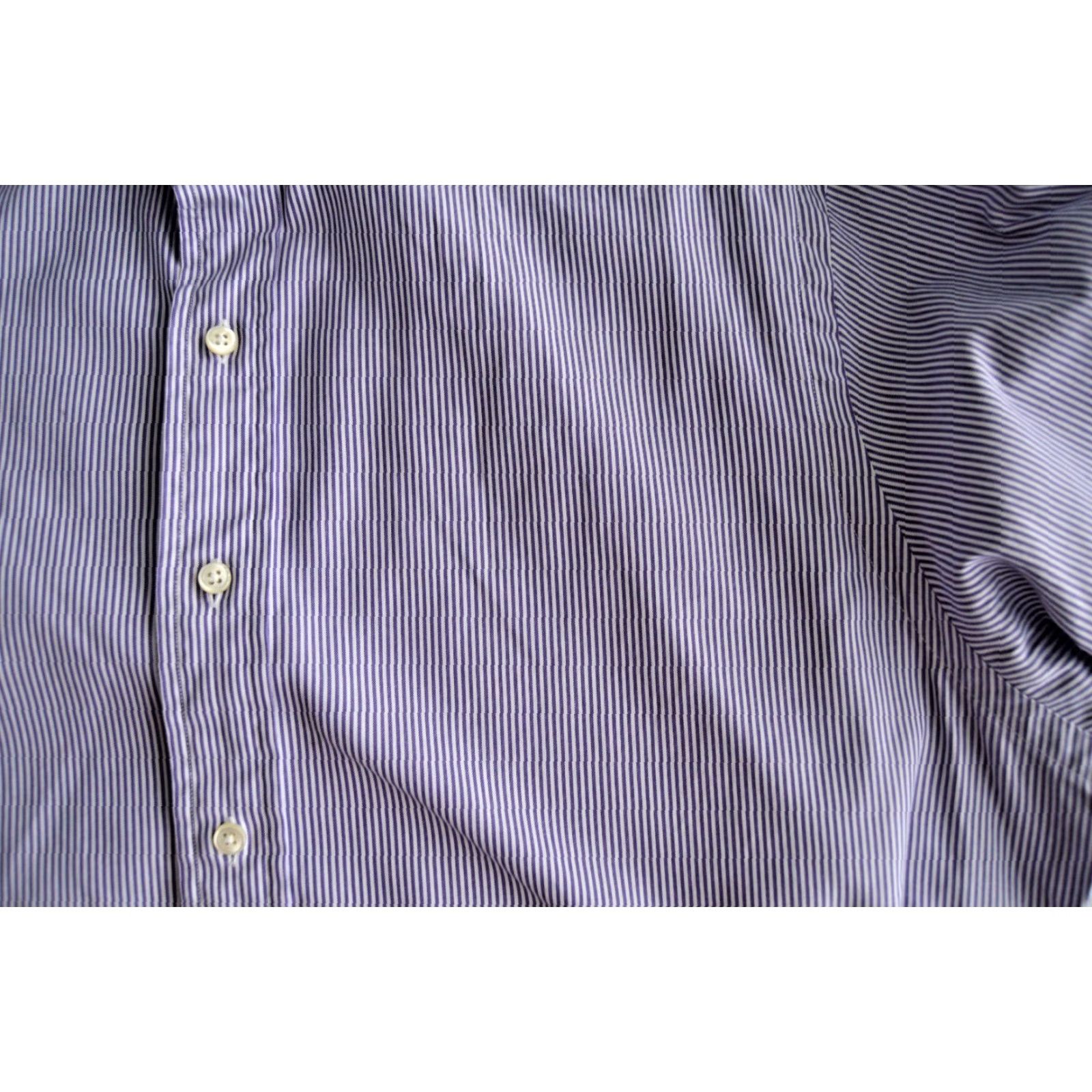 Polo Ralph Lauren VINTAGE Polo Ralph Lauren Dress Shirt Estate Custom Fit Purple Stripe 17 34/35 Mens Shirt Long Sleeve Cotton Size 46R - 3 Thumbnail
