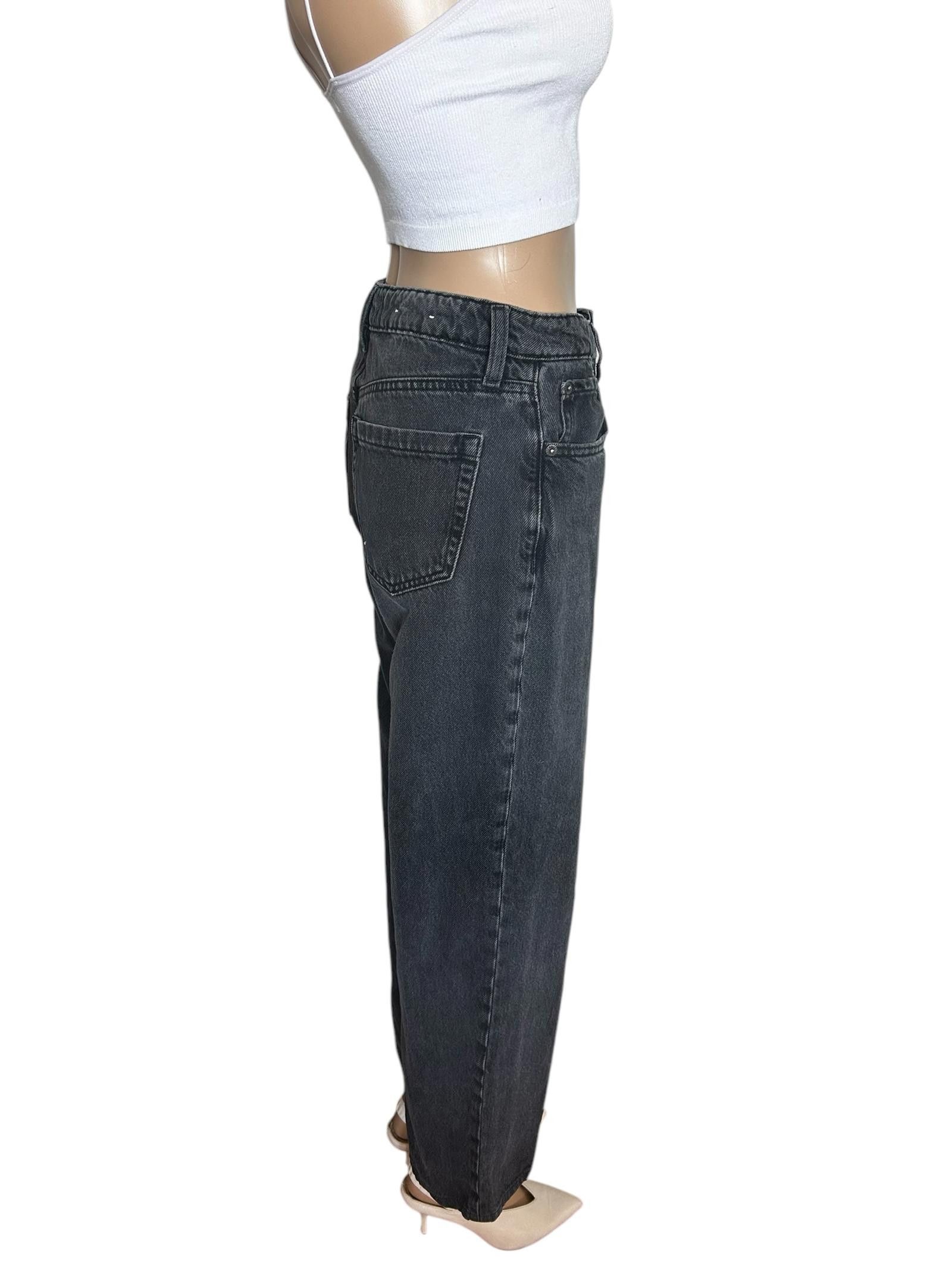 Garbage TV Garage Stylish Black Wide Leg Jeans Size 25" / US 0 / IT 36 - 4 Thumbnail