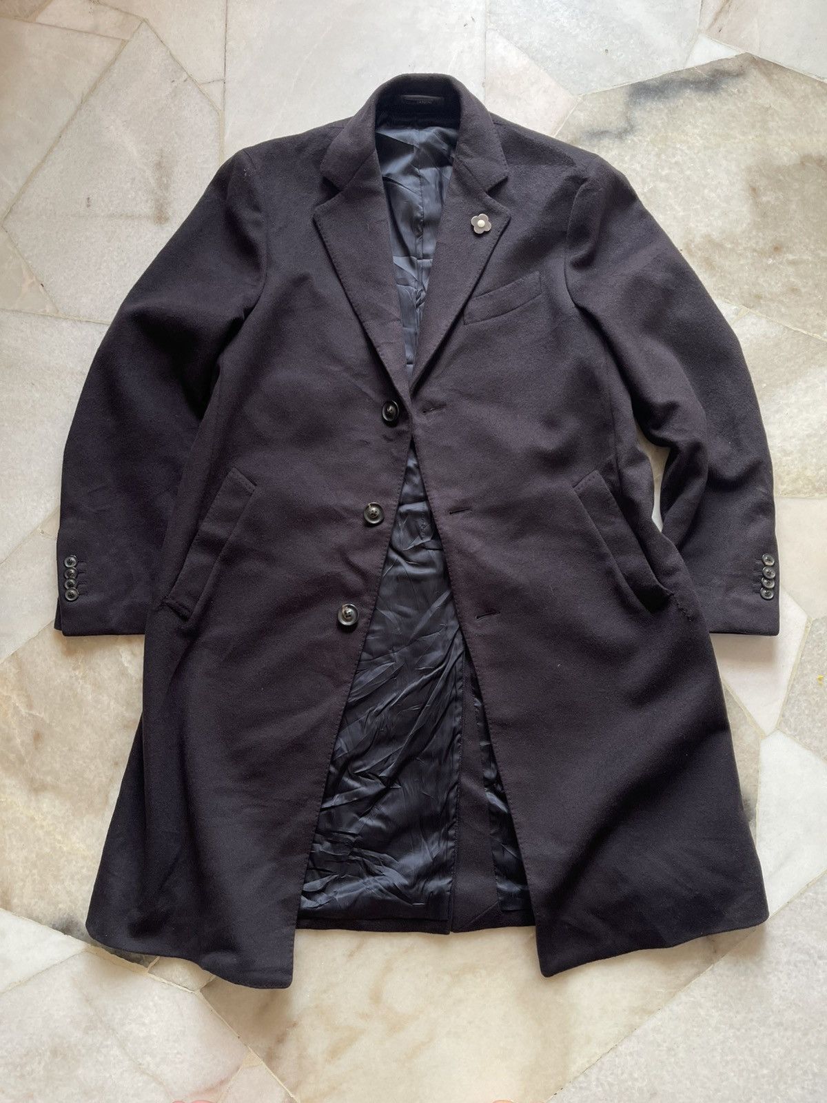 Lardini Lana Wool Pin Coat