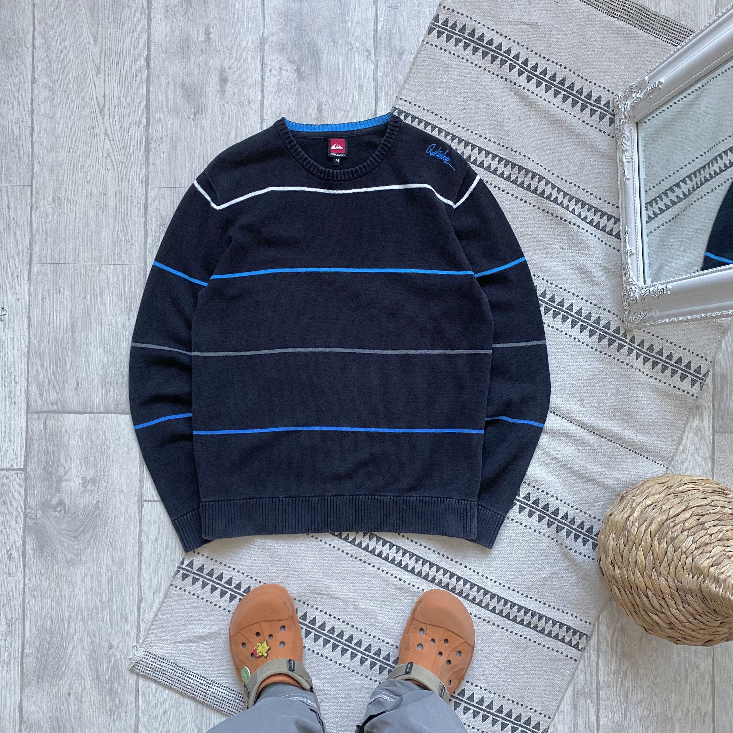 Quiksilver Y2K Vintage 90s Quiksilver striped knit sweater Size US M / EU 48-50 / 2 - 1 Thumbnail
