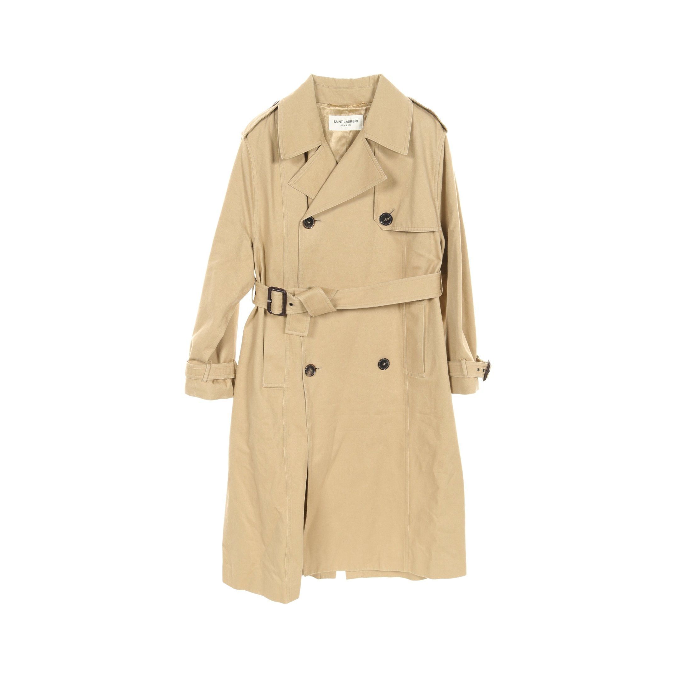 Yves Saint Laurent Yves Saint Laurent Trench Coat Cotton Beige Size ONE SIZE - 1 Thumbnail