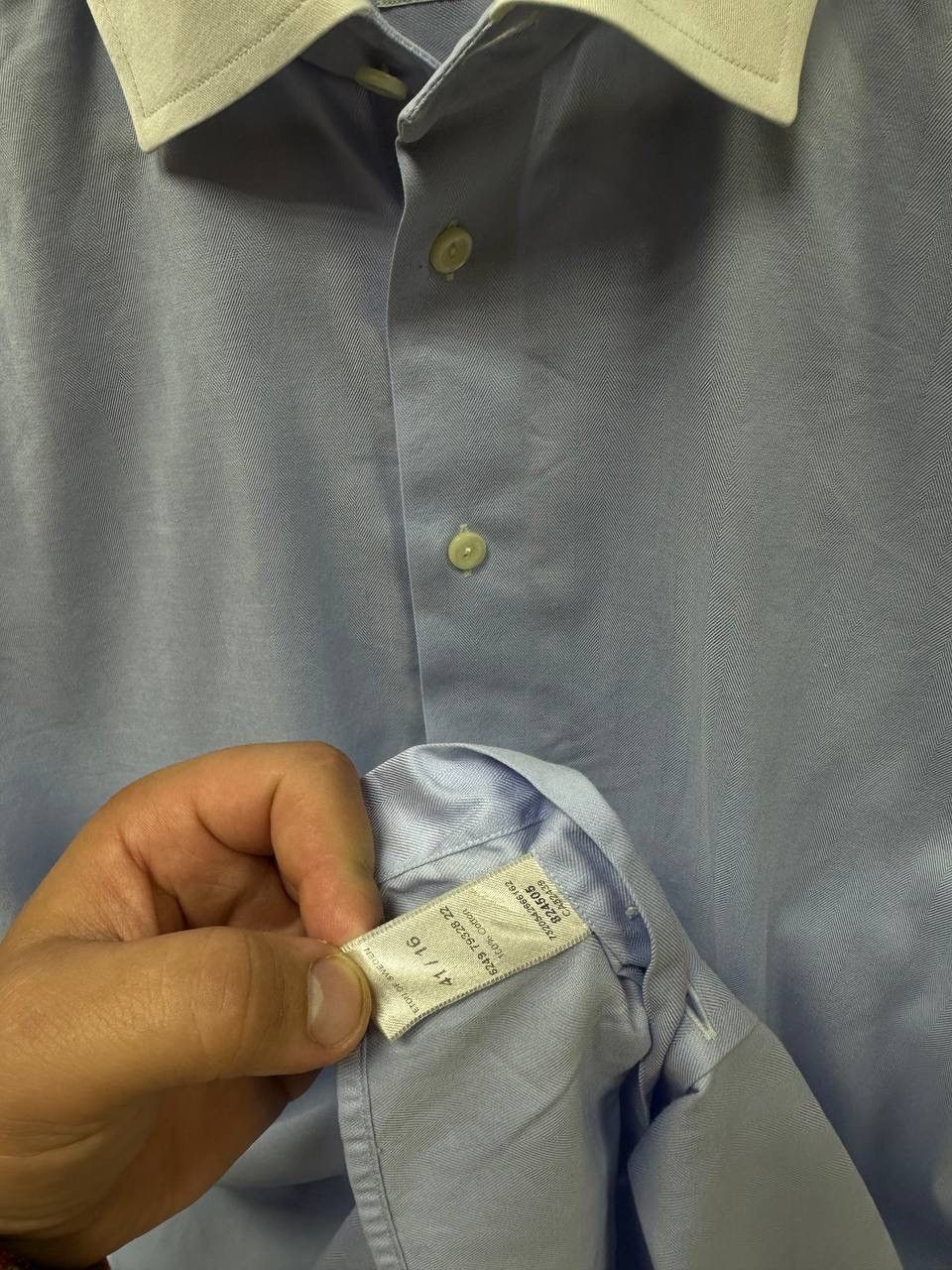 Eton × Vintage Vintage Eton Blue Shirt With Cufflinks Is Very Rare Size US L / EU 52-54 / 3 - 8 Thumbnail