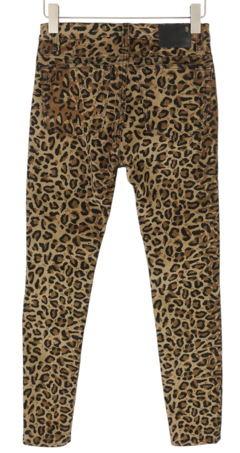 R13 HIGH RISE SKINNY W29 Midnight Leopard Corduroy 85774 Size 29" - 2 Thumbnail