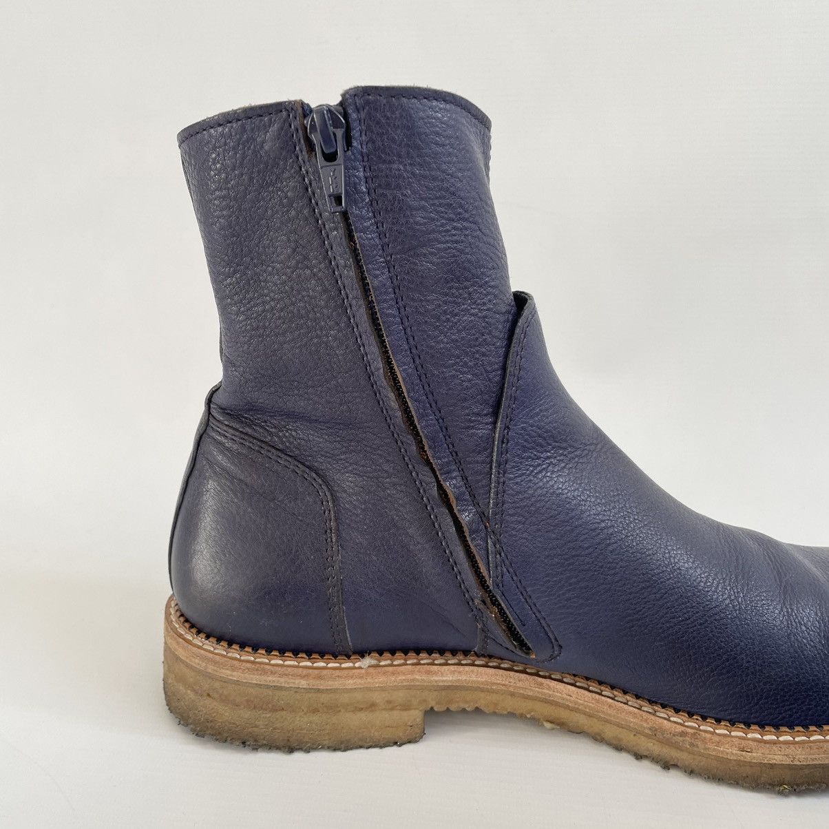 Maison Margiela Dark Blue Leather ‘Engineer Boots’ Size US 10 / EU 43 - 10 Thumbnail