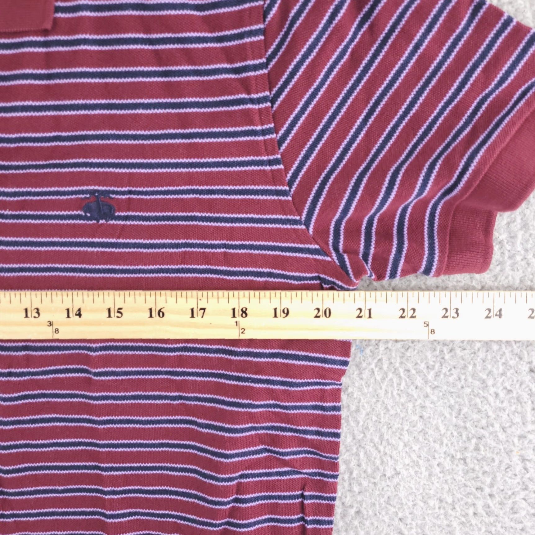 Brooks Brothers Brooks Brothers Polo Mens Large Slim Fit Striped Red Performance Short Sleeve Size US L / EU 52-54 / 3 - 7 Thumbnail