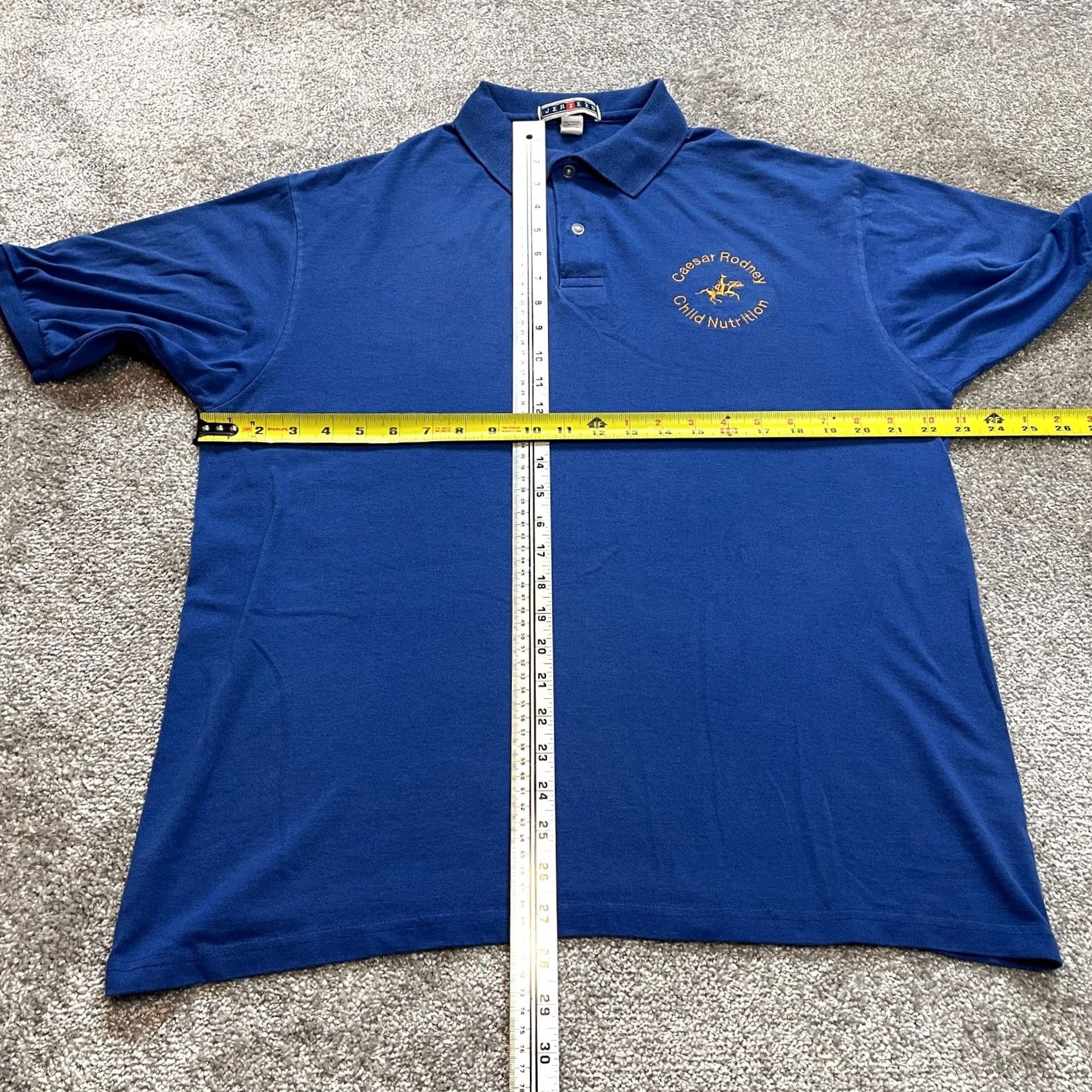 Jerzees VINTAGE Jerzees Polo Shirt Mens L Blue Collared Logo Levi 0 Size US L / EU 52-54 / 3 - 6 Thumbnail