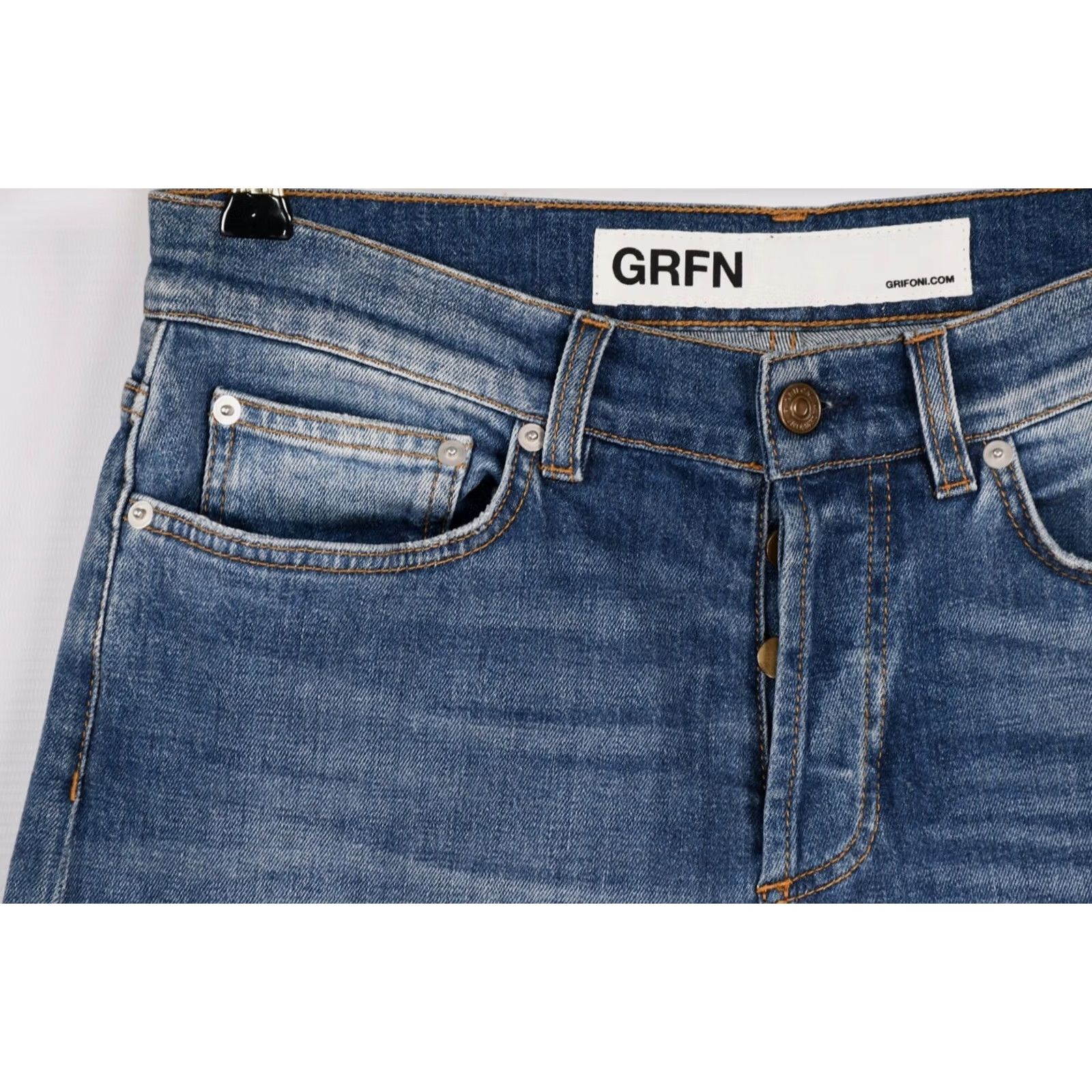 Vintage Mauro Grifoni GRFN PIER Regular Cropped Fit Jeans Men W32 Blue 98%Cotton 2%Elastane Denim Vintage No XS-XXL (adjusted for rules) Size US 32 / EU 48 - 6 Thumbnail