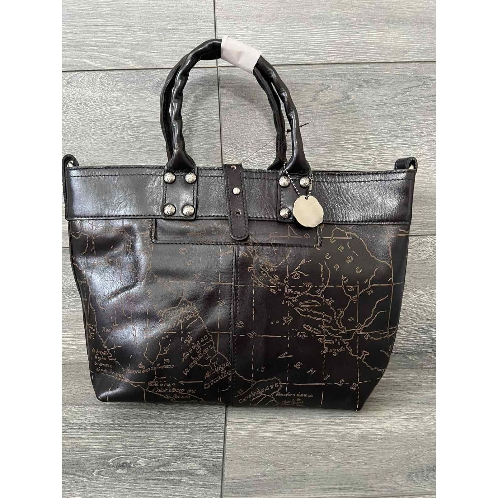 Patricia Nash Patricia Nash Crossbody Tote Black Laser Map Bag A396721 Size ONE SIZE - 7 Thumbnail