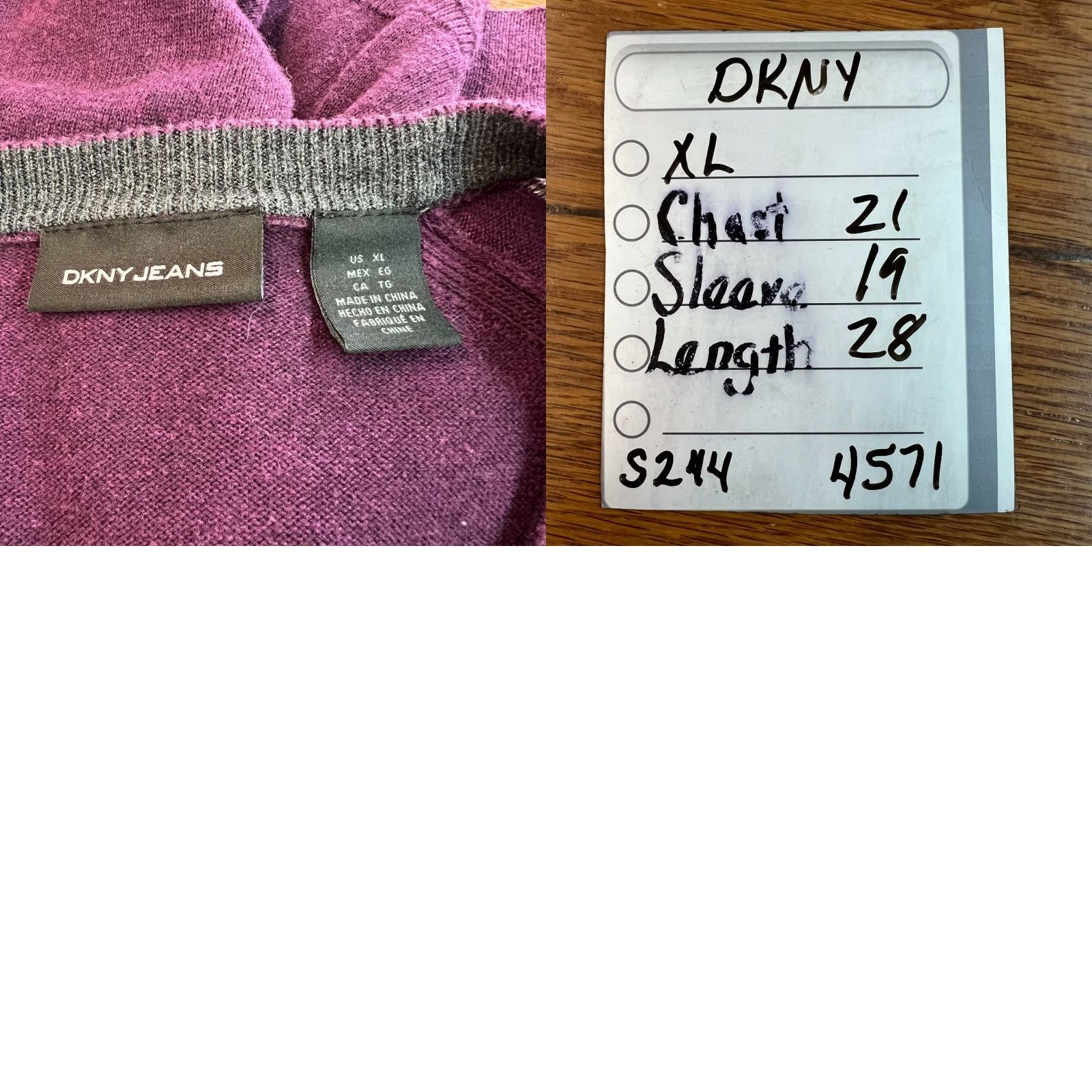 DKNY DKNY Womens Pullover Sweater Size XL Long Sleeve Crew Neck Solid Purple Knit Casual Size XL / US 12-14 / IT 48-50 - 8 Thumbnail
