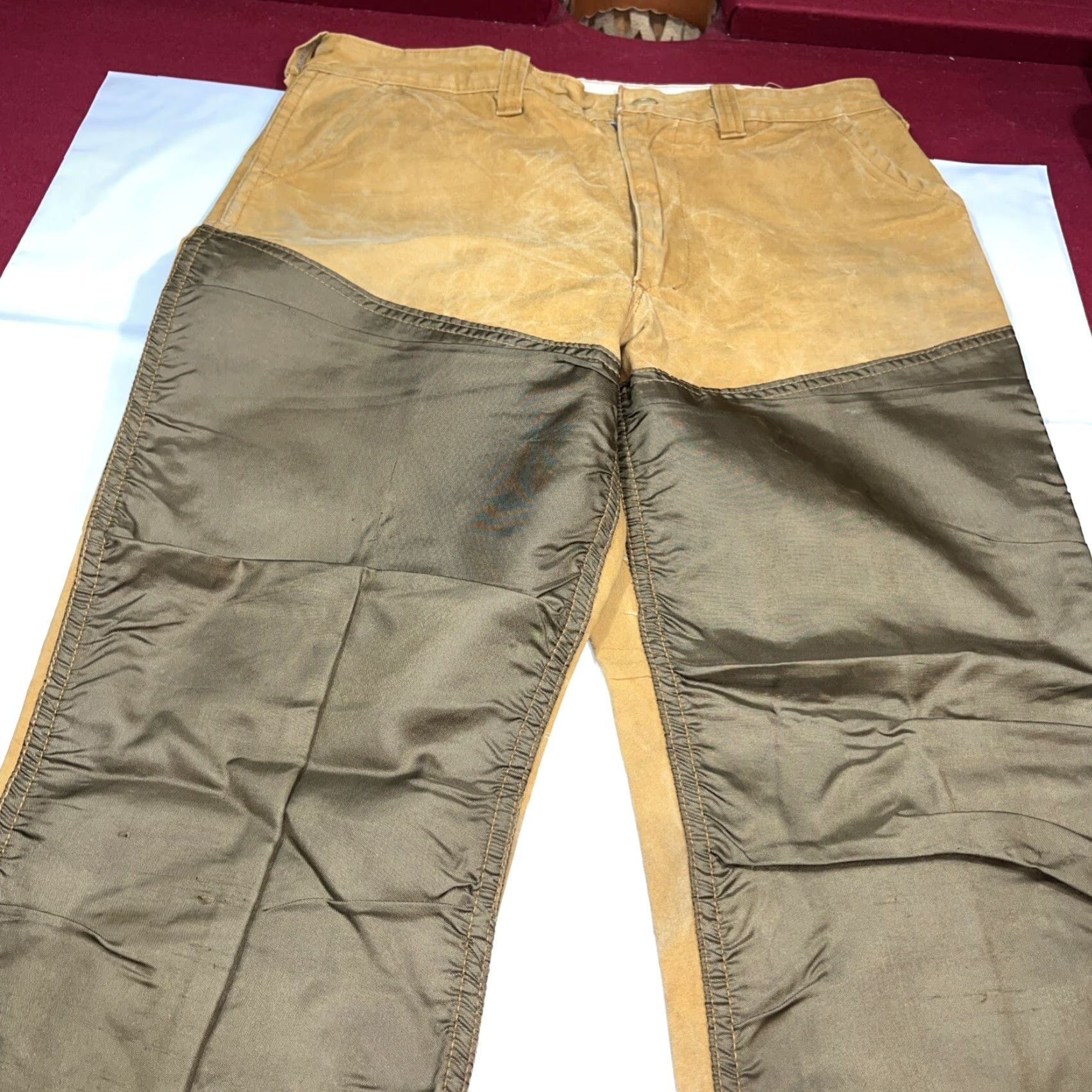 JCPenney VINTAGE JCPenney Hunting Apparel PANTS Tan Brown 34 Canvas Nylon 1970s 5-Pocket Jeans Style Mens Size US 34 / EU 50 - 4 Thumbnail