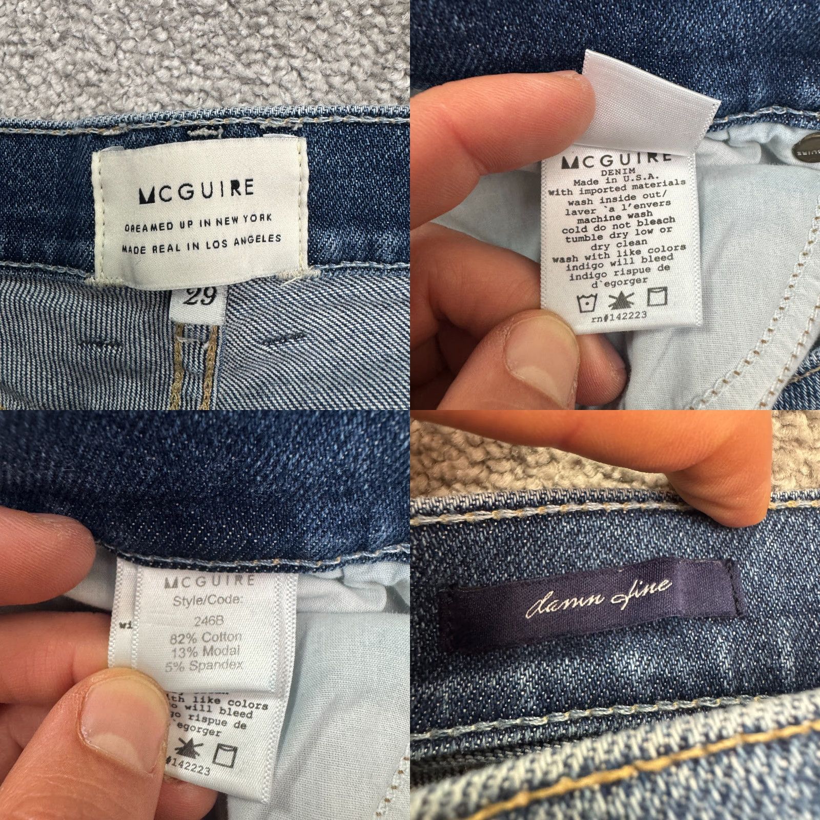 Vintage VINTAGE Mcquire Women Jeans Straight Fit High Rise 28x28 Blue Medium Wash Classic Denim Size 29" - 8 Thumbnail
