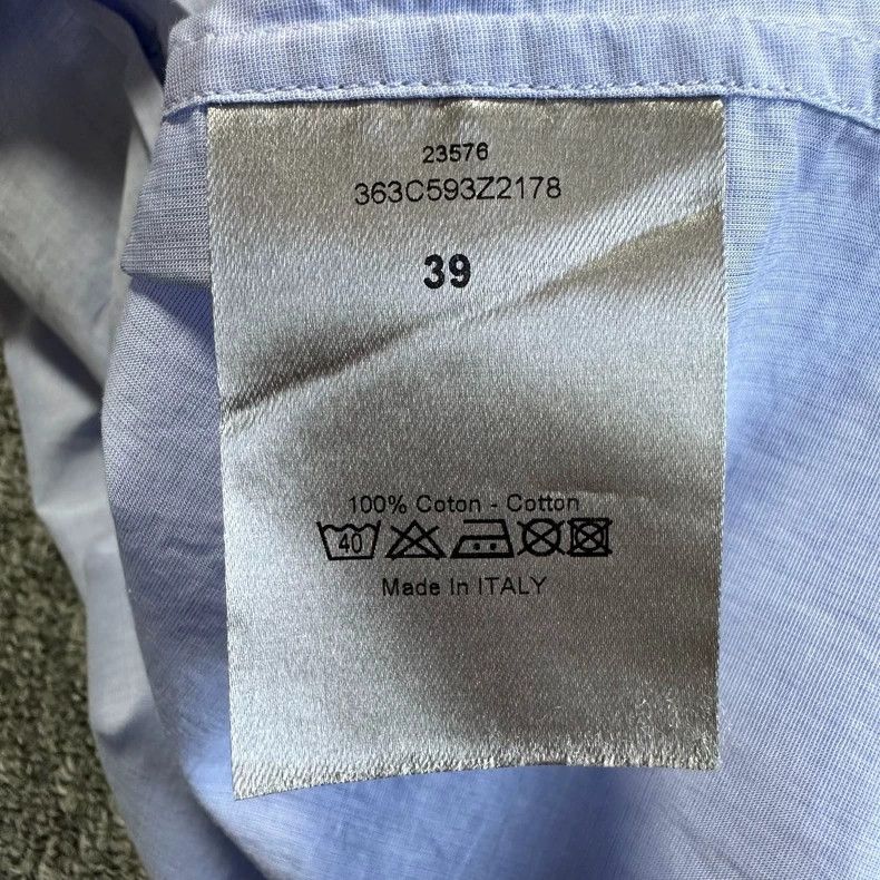 Dior Dior size 39 Smog blue neckline stitching solid color shir Size US XS / EU 42 / 0 - 5 Thumbnail