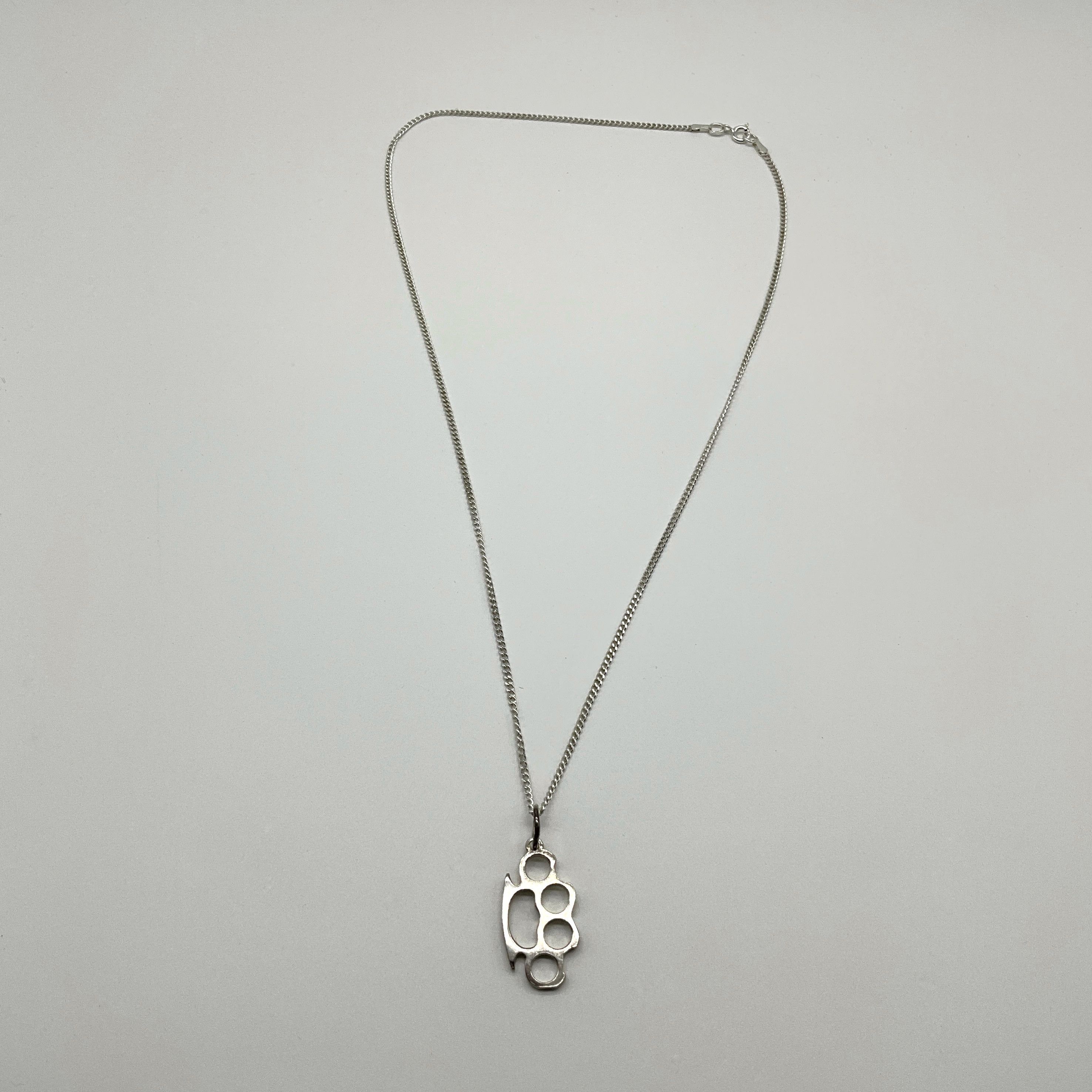 Jewelry Brass knuckles sterling silver necklace pendant Size ONE SIZE - 4 Thumbnail