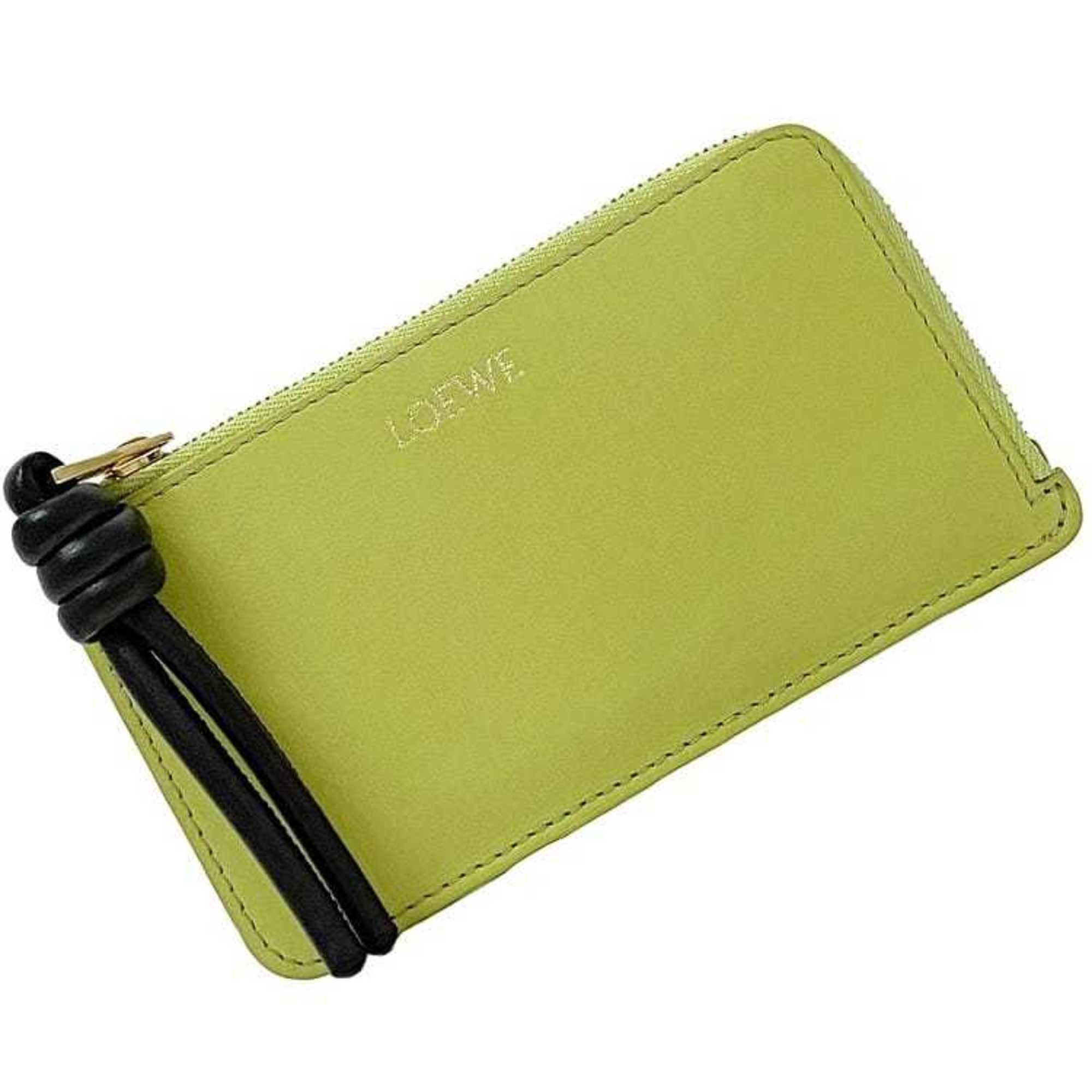 Loewe LOEWE Coin Card Case f-21870 Light Green Anise Black Knot CEM1Z40X01 Purse Leather L-Shaped Unisex Size ONE SIZE - 1 Thumbnail