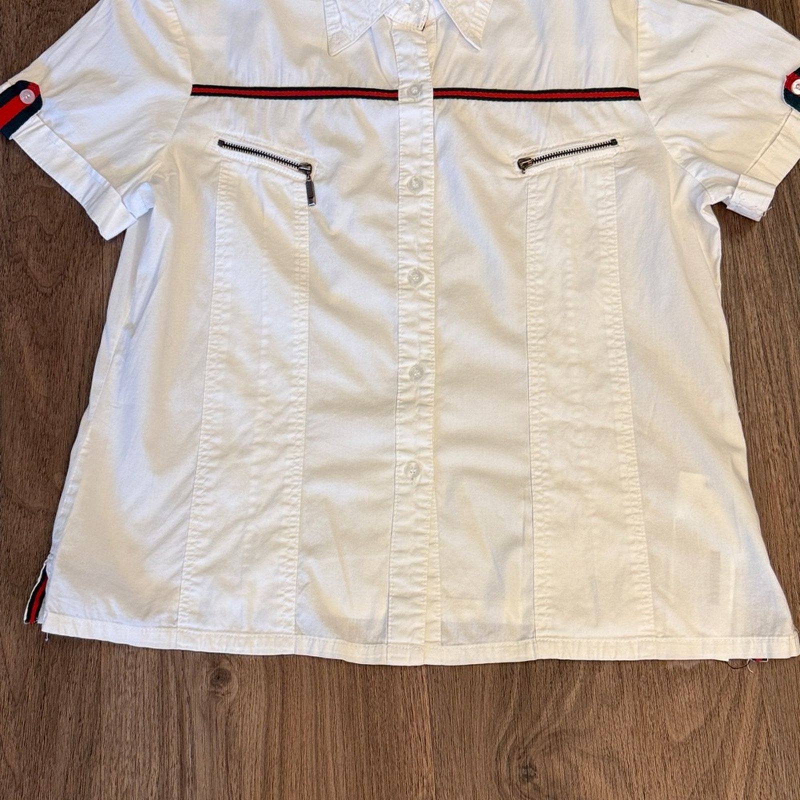 Gucci Vintage Gucci White Casual Button Down Shirt Size L / US 10 / IT 46 - 6 Thumbnail