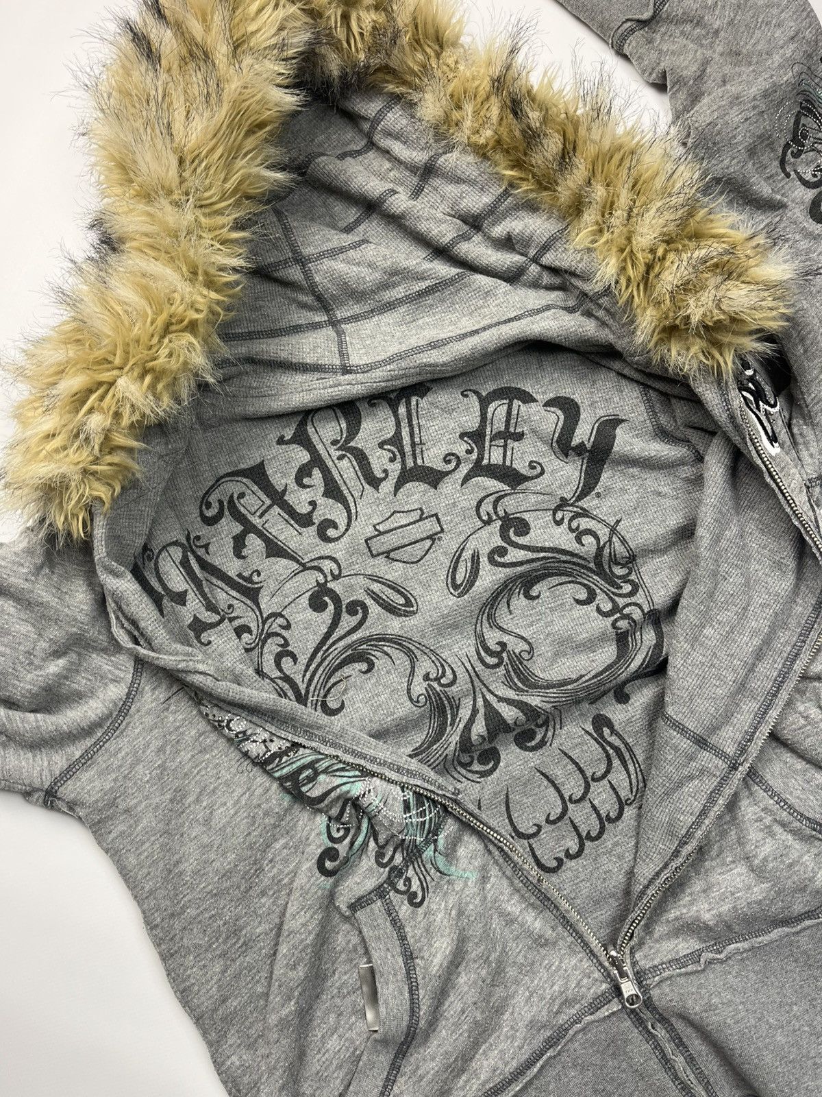 If Six Was Nine Reversible LGB Style Faux Fur Hoodie Harley Davidson Skulls Size US M / EU 48-50 / 2 - 10 Thumbnail