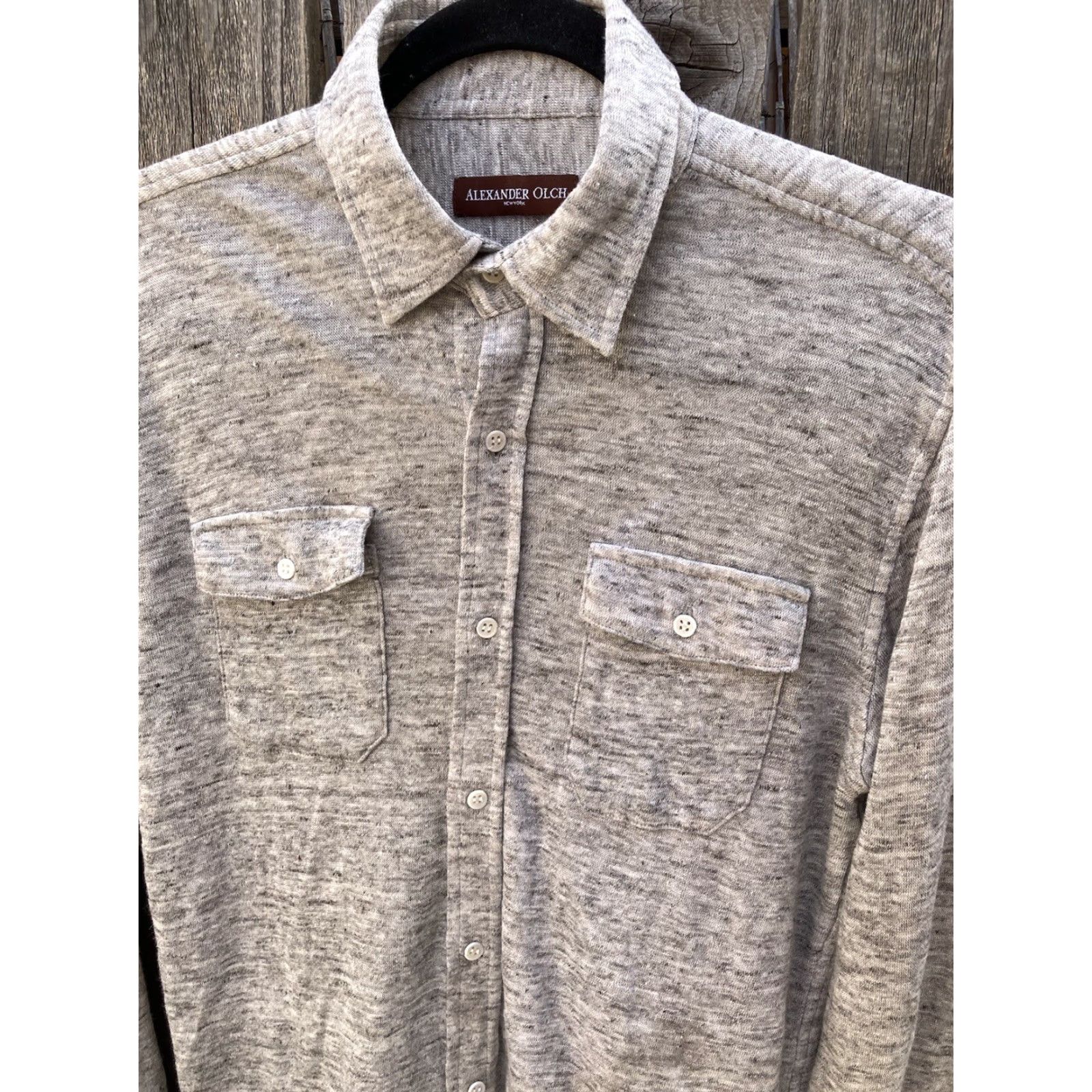 Vintage Alexander Olch Gray Button-Down Shirt Men’s Small Regular Pockets Open Lightweight Casual Style Size US M / EU 48-50 / 2 - 3 Thumbnail