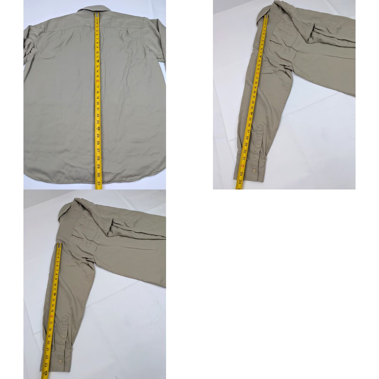 Uniqlo Uniqlo Lyocell Drape Shirt Men M Beige Button-Up Casual Cleaned EUC Regular Fit Short/Long Sleeve Mens Size US M / EU 48-50 / 2 - 8 Thumbnail