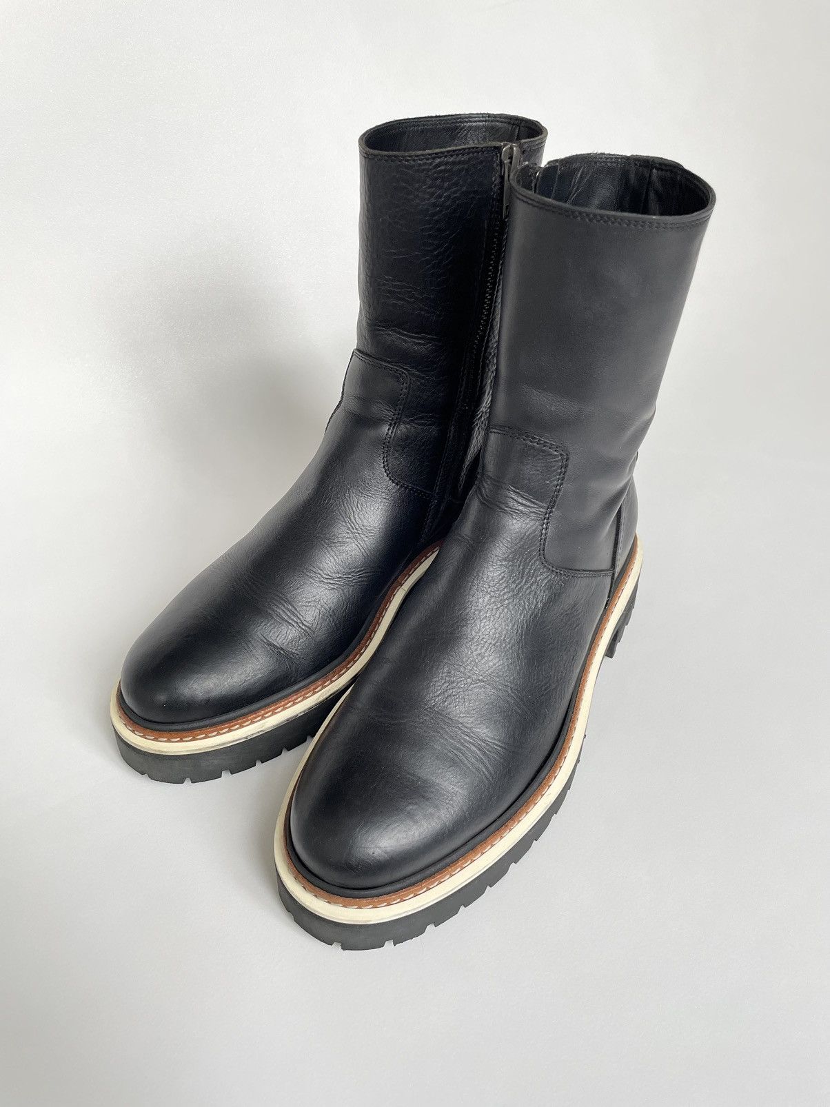 Ann Demeulemeester Black Leather ‘Tucson’ Combat Boots Size US 10 / IT 40 - 5 Thumbnail