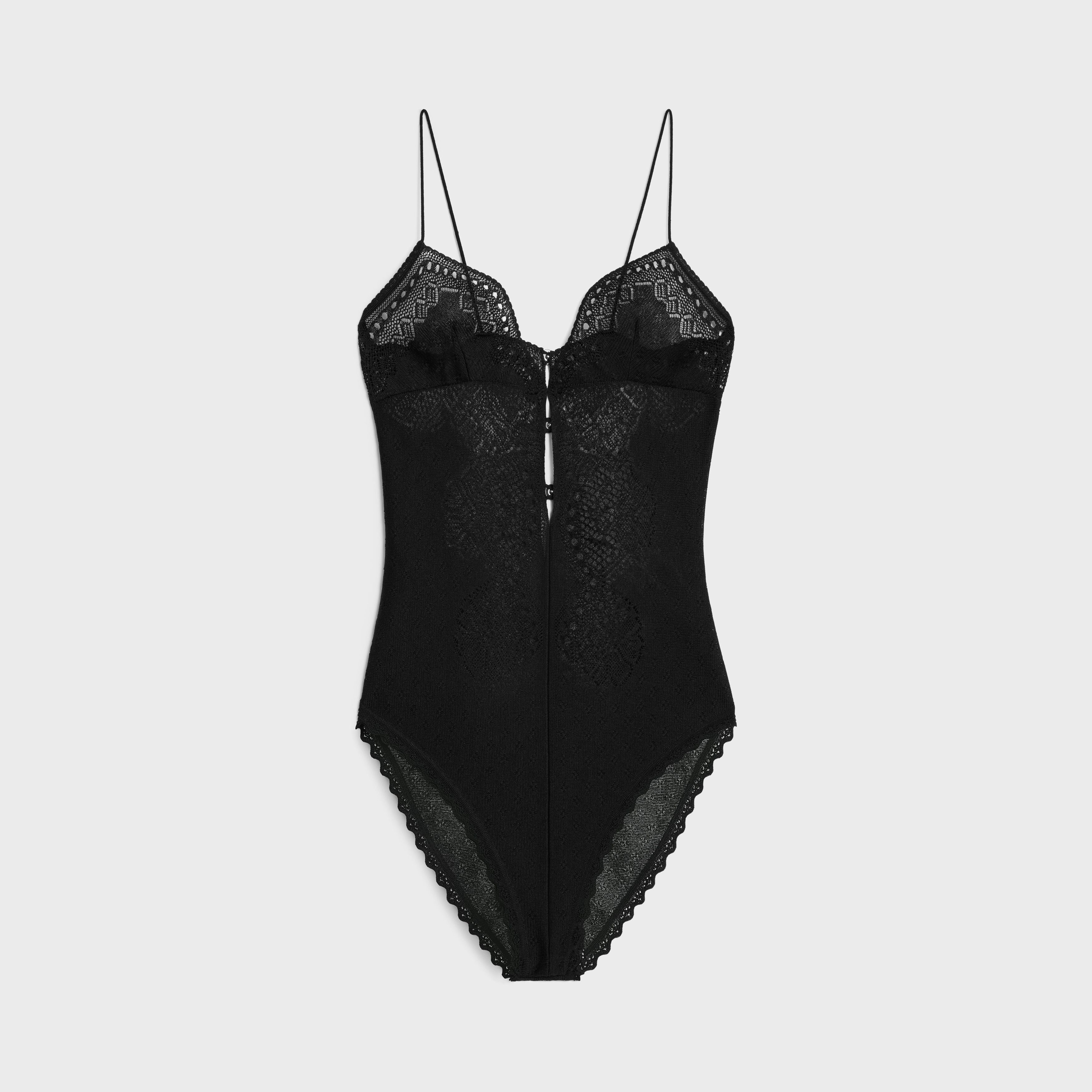 Celine o1w1db10925 2AE5Q801X Lingerie Bodysuit in Black Size XS / US 0-2 / IT 36-38 - 1 Thumbnail