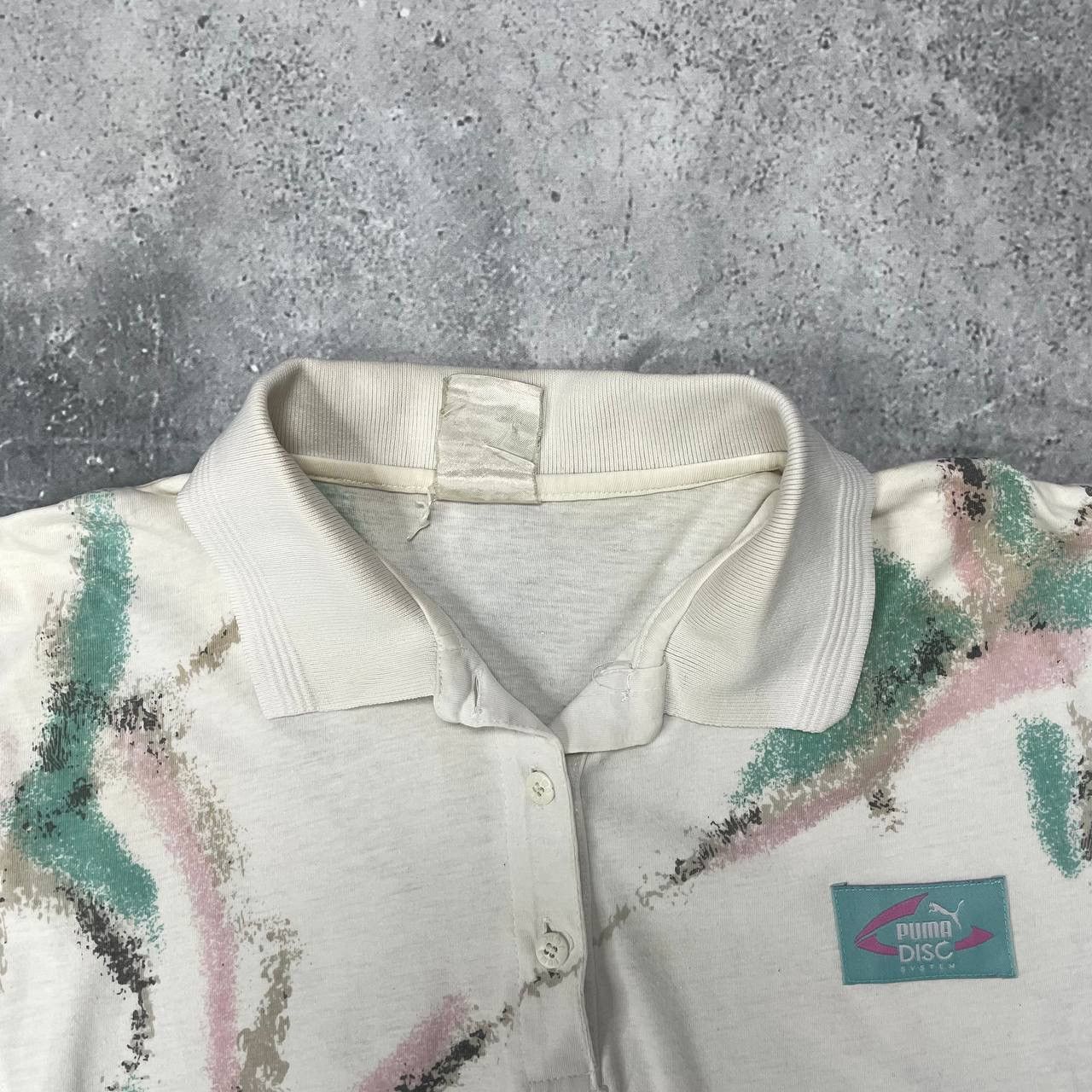 Puma Vintage 90s Puma Disc System Retro Polo Shirt White Size M Size US M / EU 48-50 / 2 - 4 Thumbnail