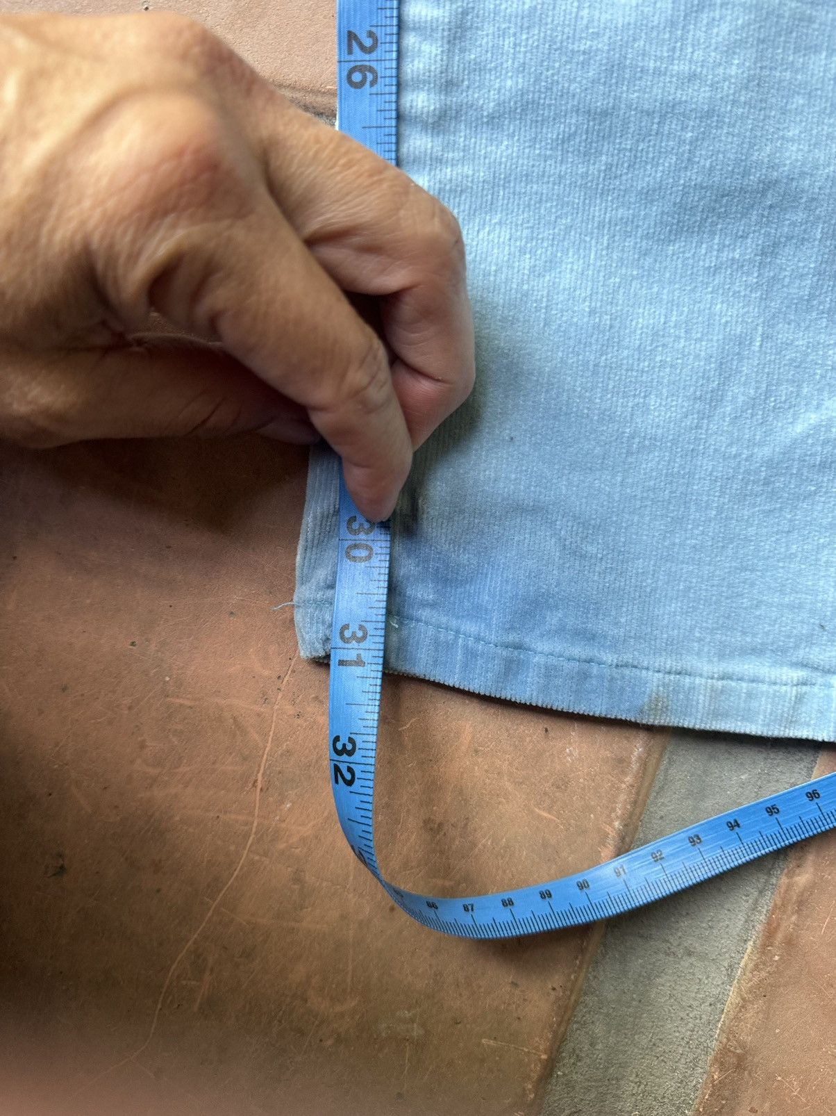 Other Y2K Light Blue Bell Bottom Corduroy Pants Size 30" / US 8 / IT 44 - 6 Thumbnail