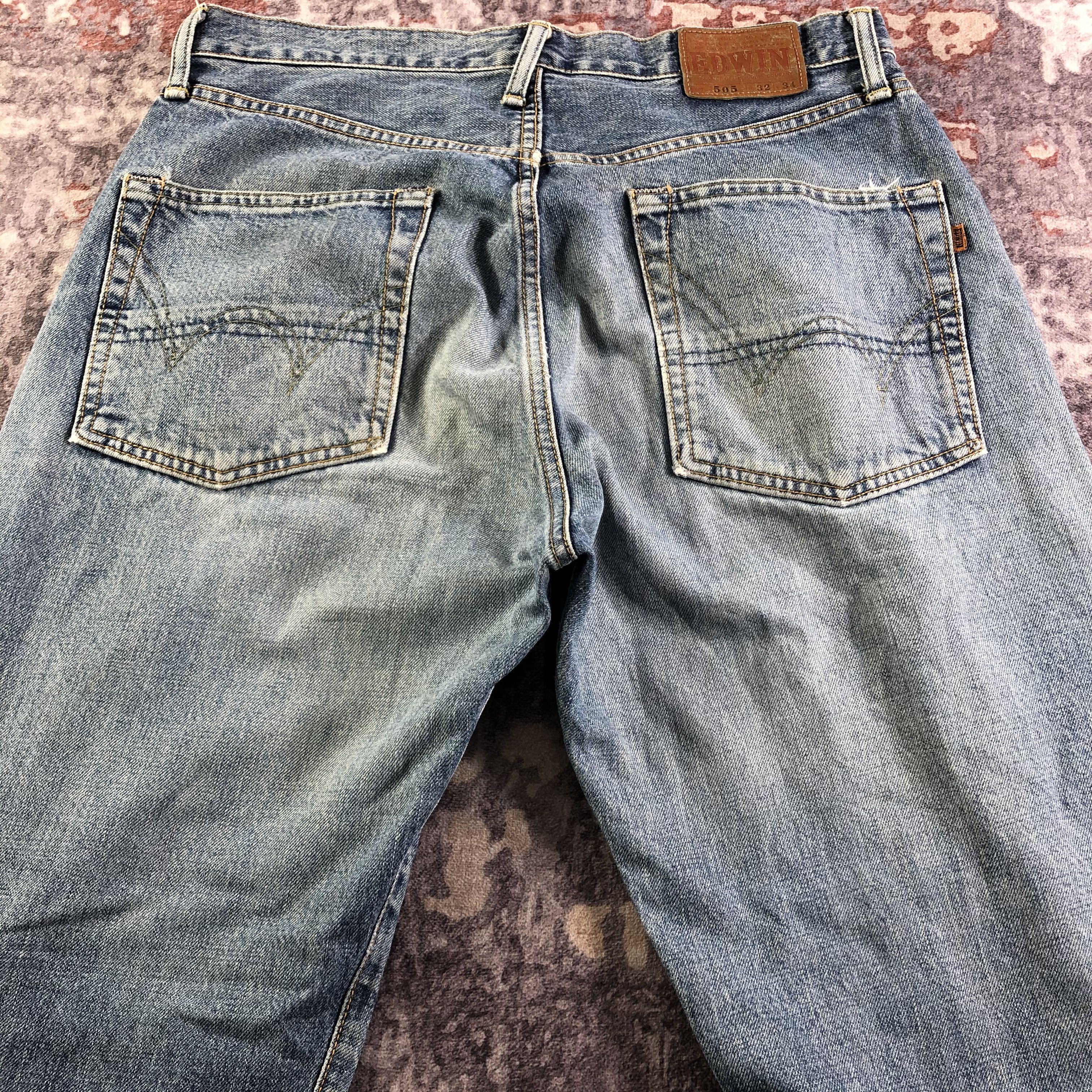 Edwin Vintage Redline Blue Wash Edwin 505 Jeans-JM3554 Size US 33 - 4 Thumbnail