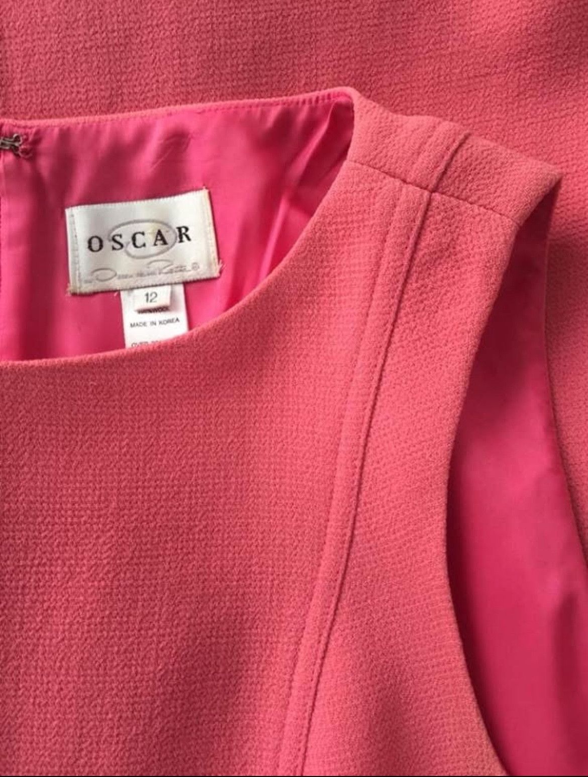 Oscar De La Renta Oscar de la Renta vintage Pink Sheath Shift dress Size L / US 10 / IT 46 - 3 Thumbnail