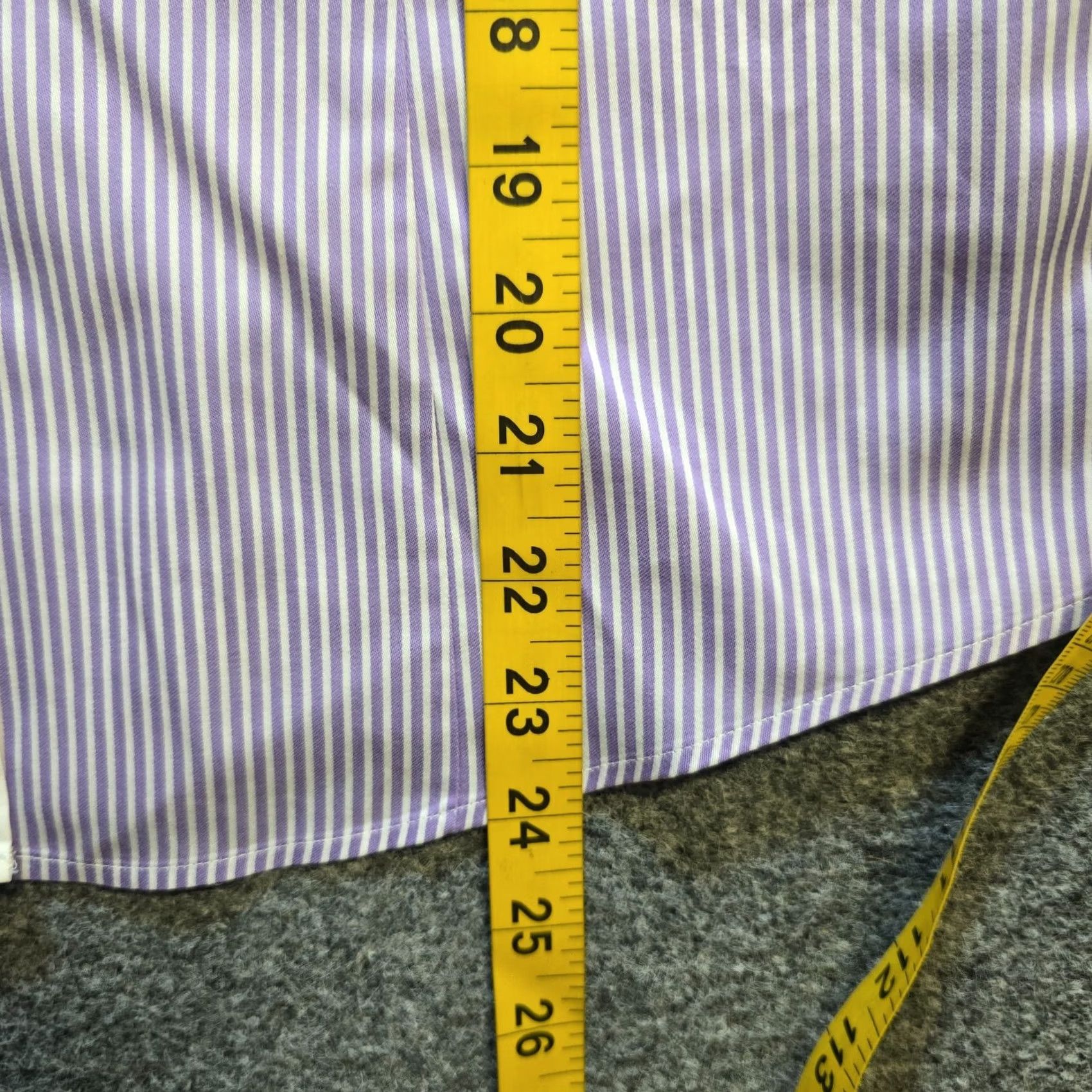 Brooks Brothers Brooks Brothers Top Womens Size 10P Petite Purple White Striped Button Career Shirt Size L / US 10 / IT 46 - 6 Thumbnail