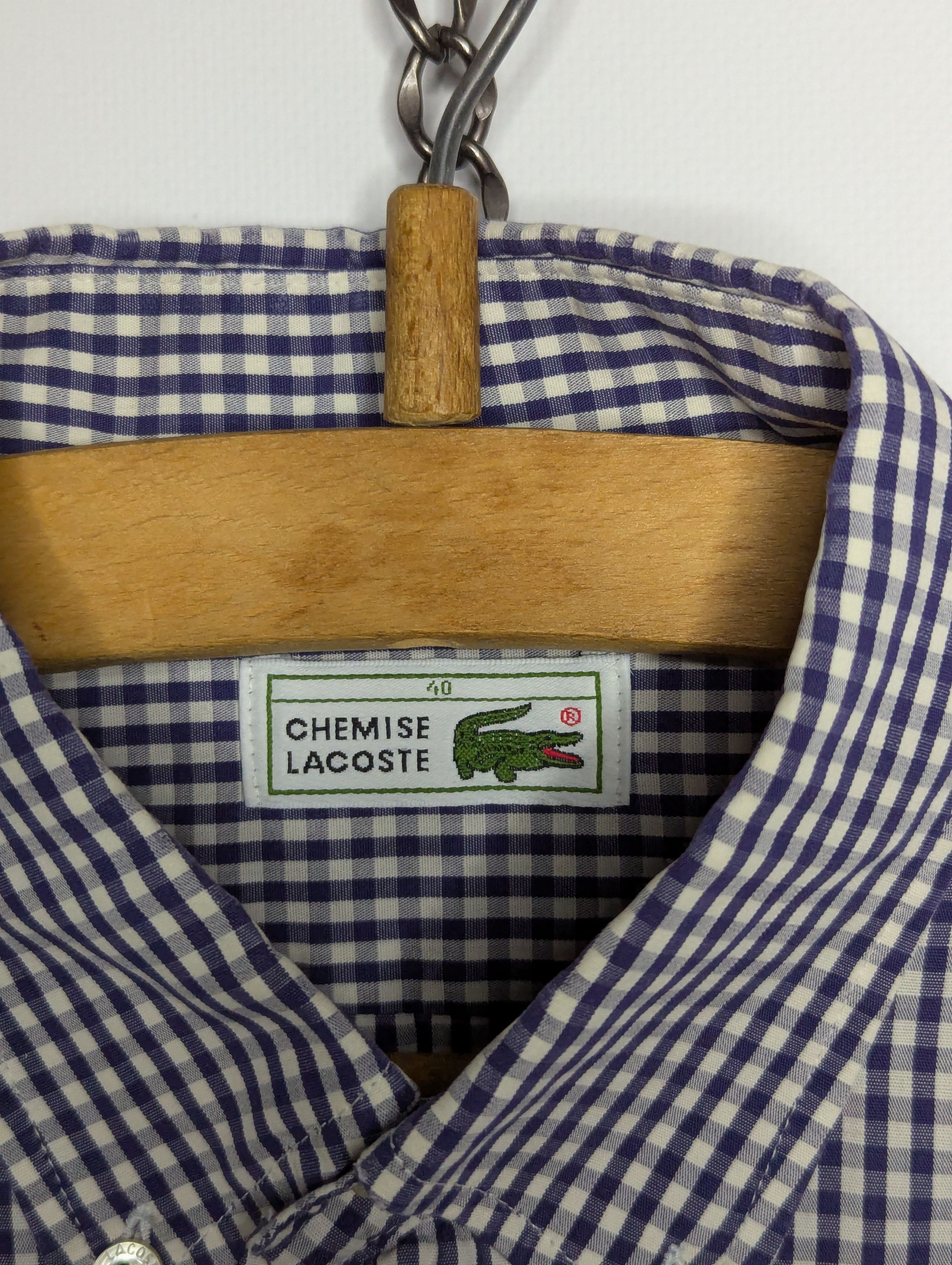 Lacoste × Vintage CHEMISE LACOSTE Vintage Men's Short-Sleeved Shirt Sz 40 Size US L / EU 52-54 / 3 - 5 Thumbnail