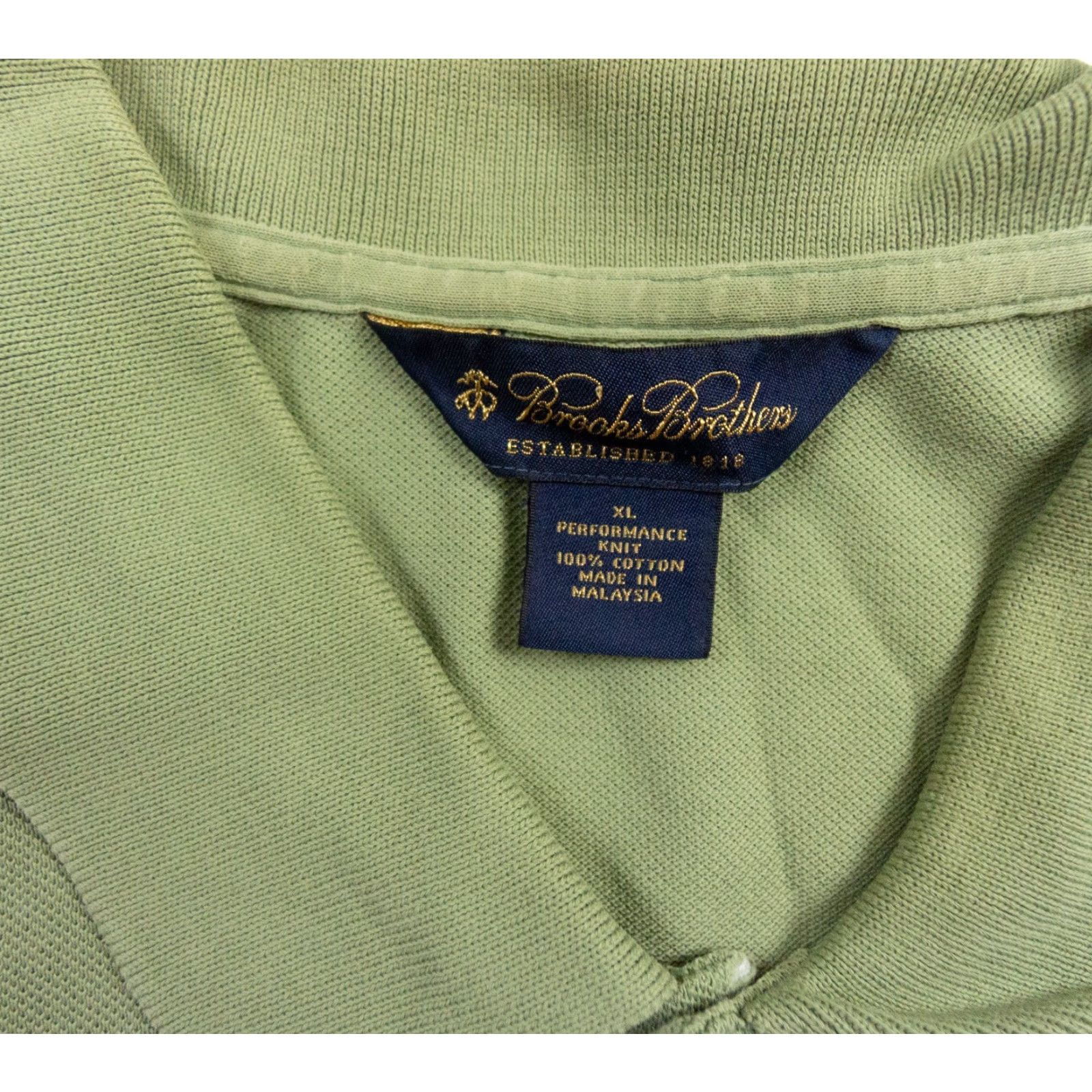 Brooks Brothers Brooks Brothers Polo Shirt Men's XL Green Performance Knit Preppy Collared Size US XL / EU 56 / 4 - 5 Thumbnail