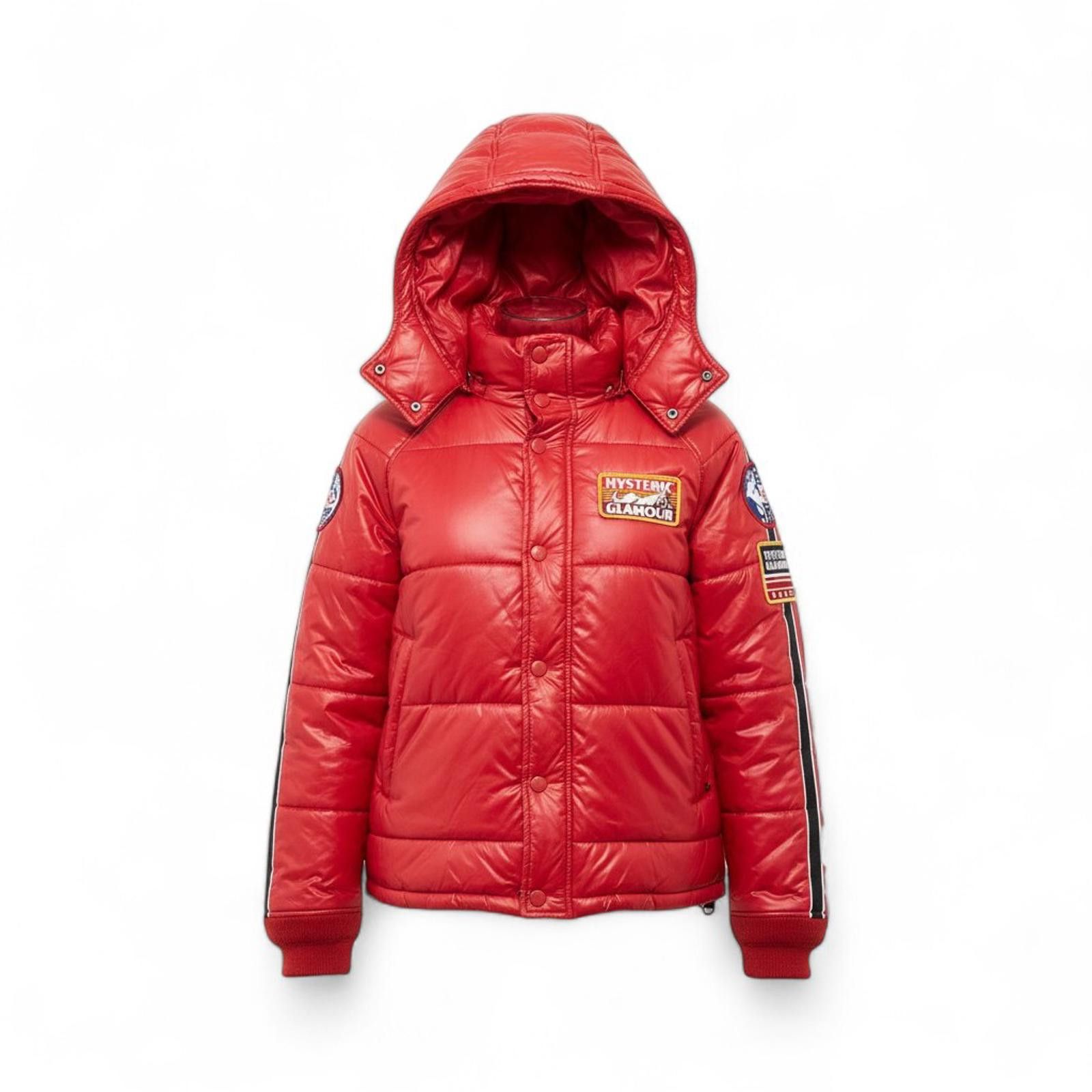 Hysteric Glamour HYSTERIC GLAMOUR - Red Quilted Hooded Jacket Size S / US 4 / IT 40 - 1 Thumbnail