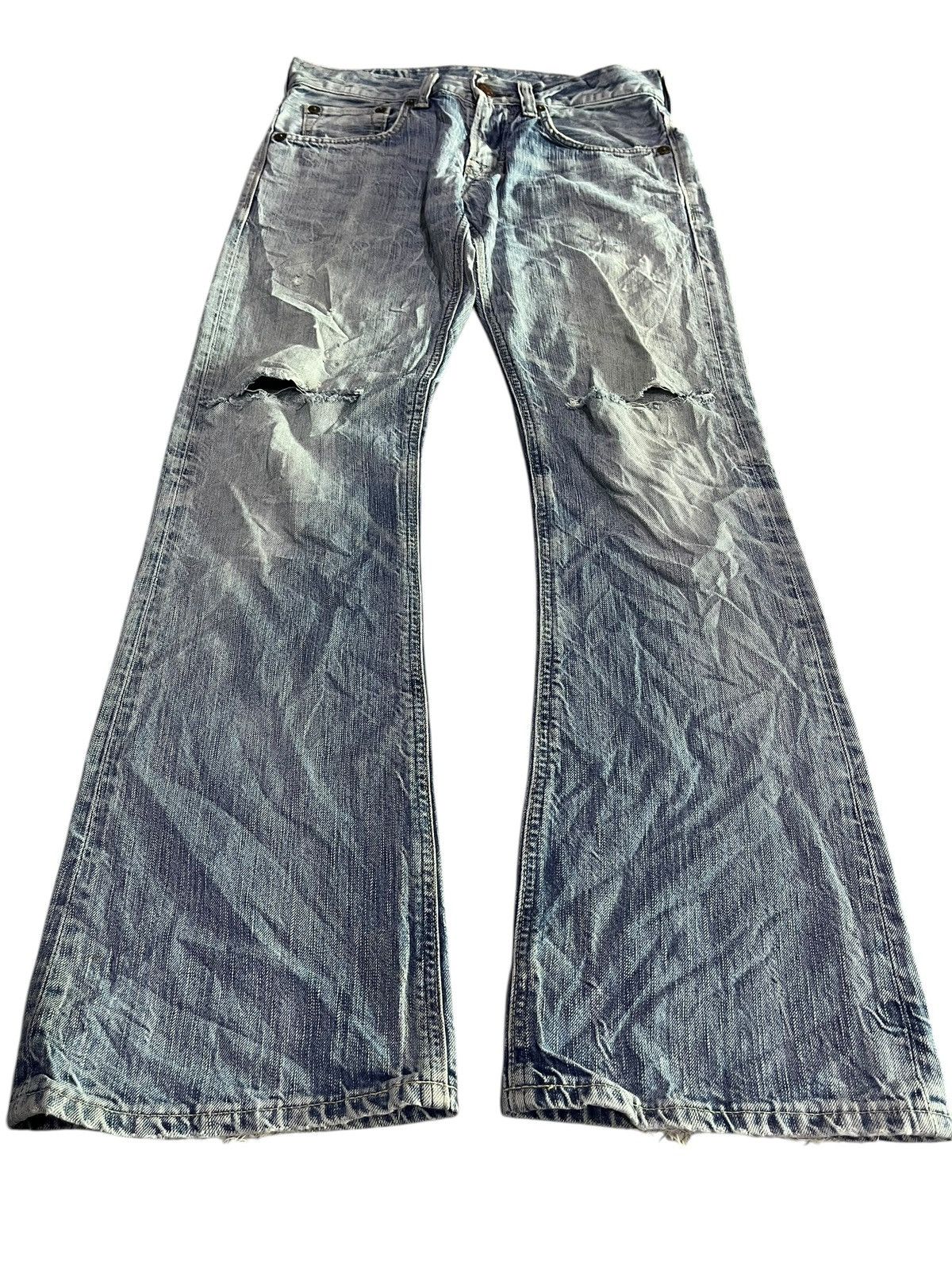 If Six Was Nine × Japanese Brand 🇯🇵 FLARE Y2K EDWIN BLUE TRIP 503 DENIM JEANS Size US 32 / EU 48 - 1 Thumbnail