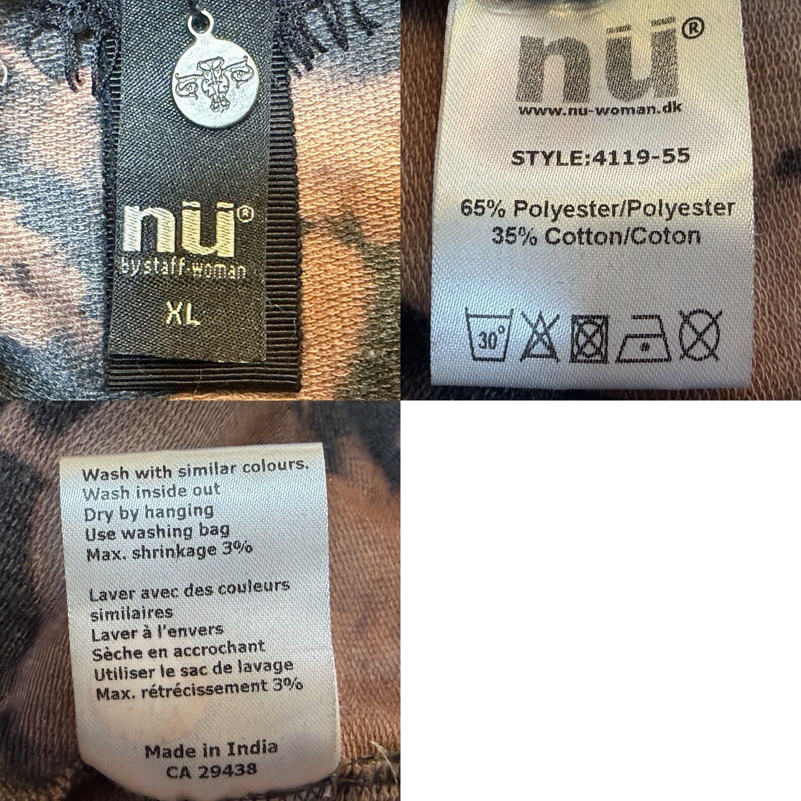 Vintage NU by Staff Woman Full Zip Tunic Jacket XL Tie Dye Pockets Long Sleeve Grunge Jersey Knit Beaded Casual Jacket Womens Size XL / US 12-14 / IT 48-50 - 8 Thumbnail
