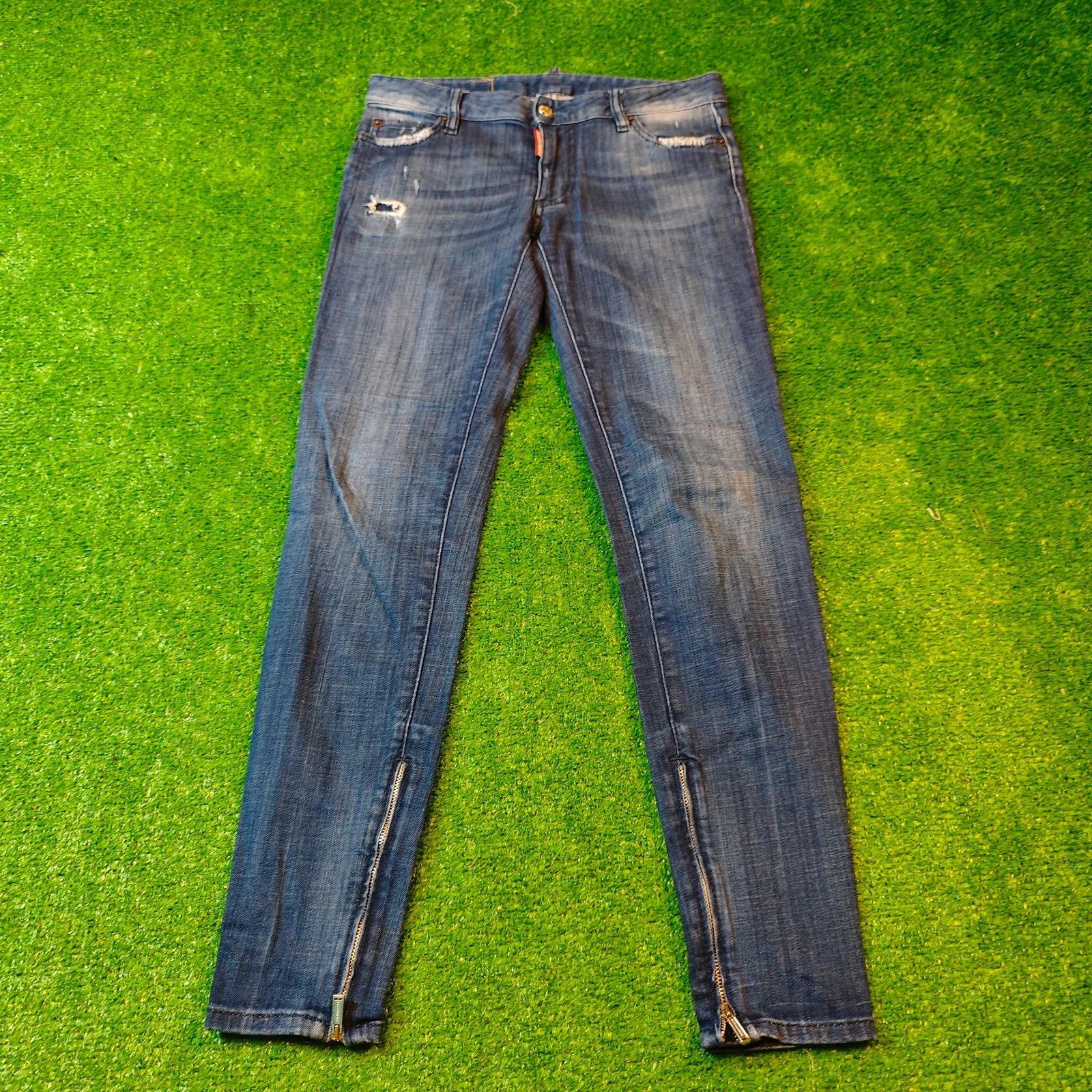 Dsquared2 Dsquared Jeans Womens 42 (30') blue ankle zip slim skinny Size 30" / US 8 / IT 44 - 1 Thumbnail