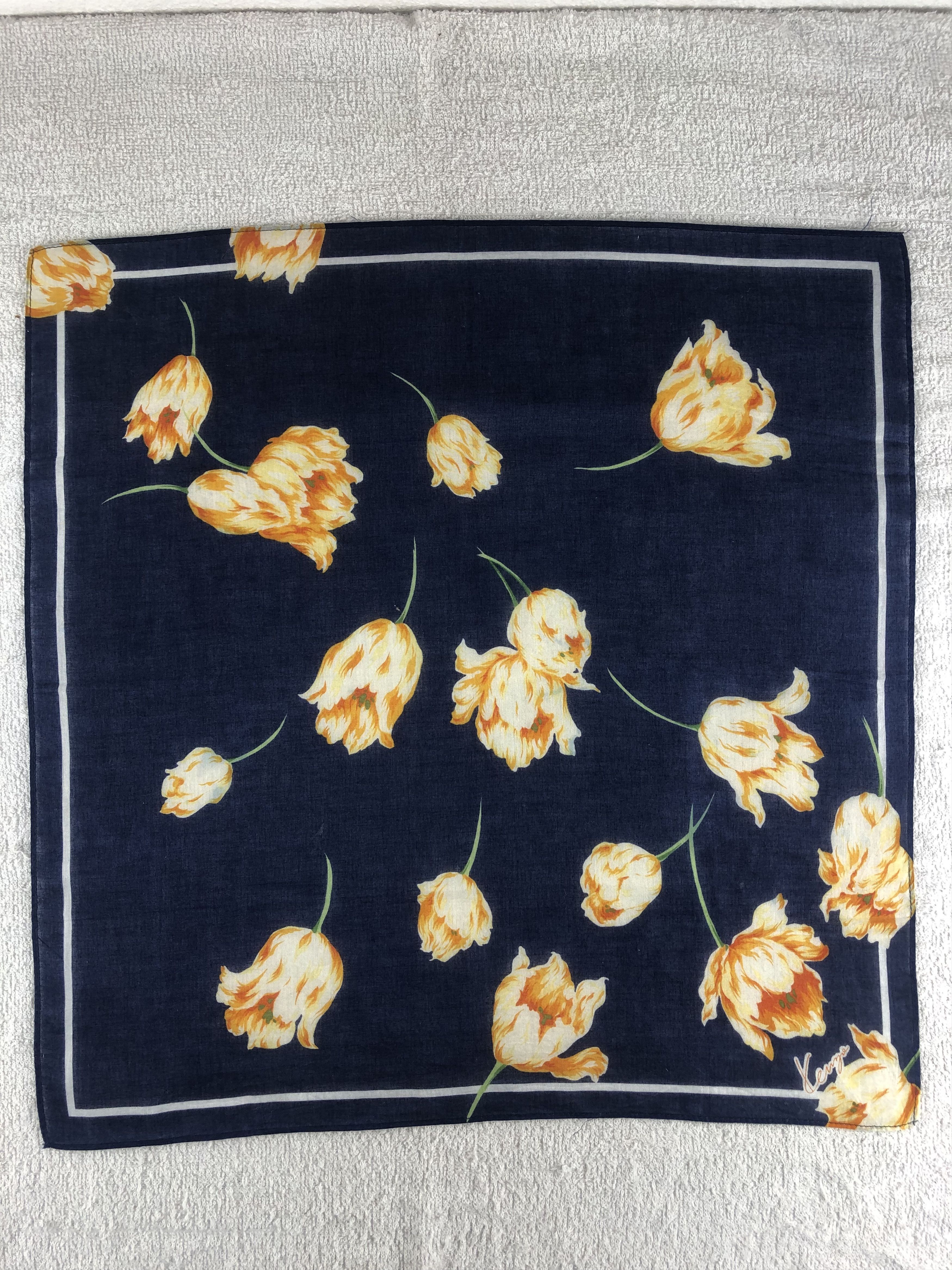 Kenzo Kenzo Floral Handkerchief / Bandana / Neckerchief C065 Size ONE SIZE - 3 Thumbnail